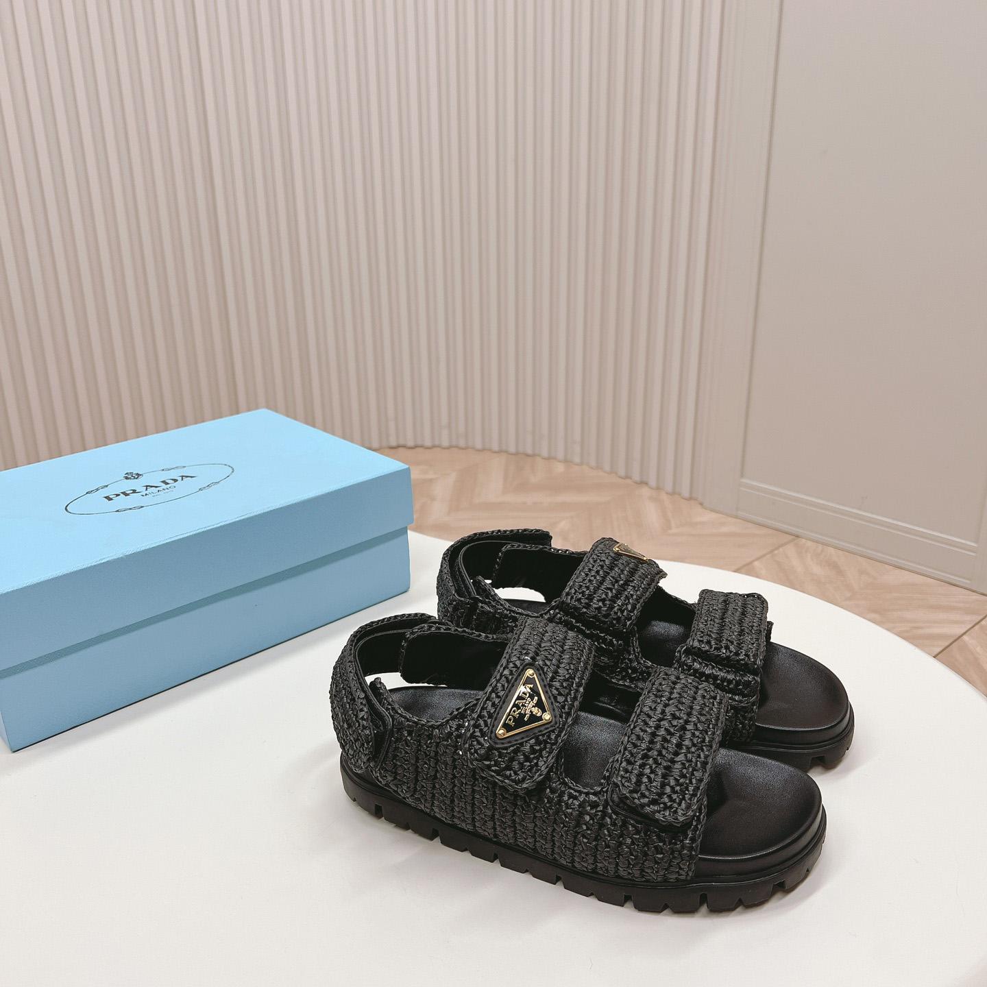 Prada Woven Fabric Sandals - PerfectKickZ