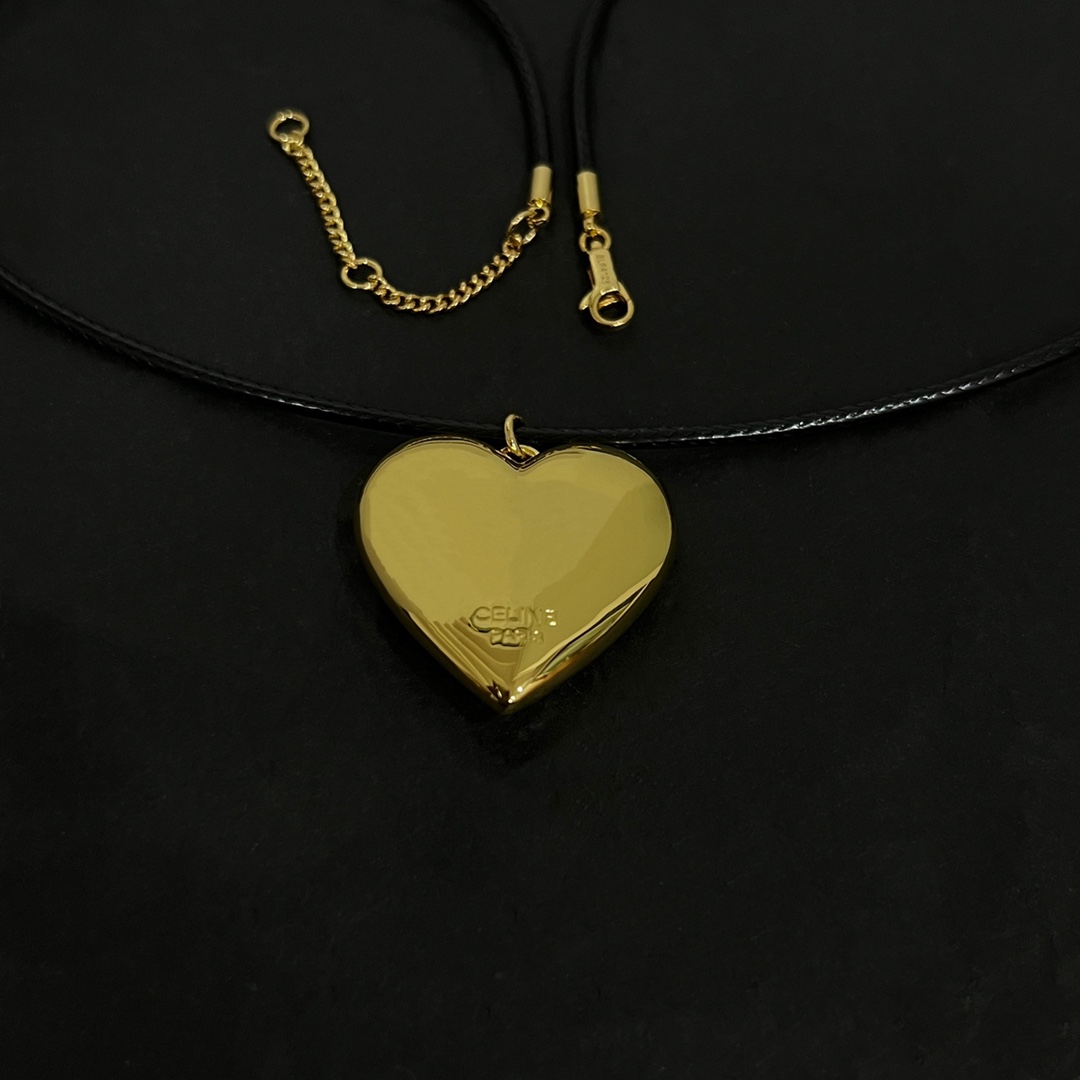 Celine CŒUR Triomphe Necklace In Brass With Gold Finish And Cotton - PerfectKickZ