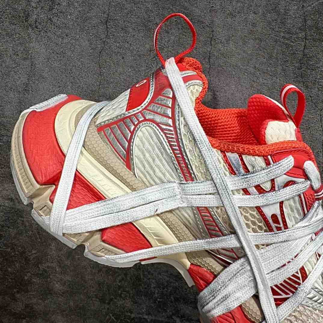Balenciaga 3XL Extreme Lace Sneaker In Orange And Beige Mesh And Polyurethane - 