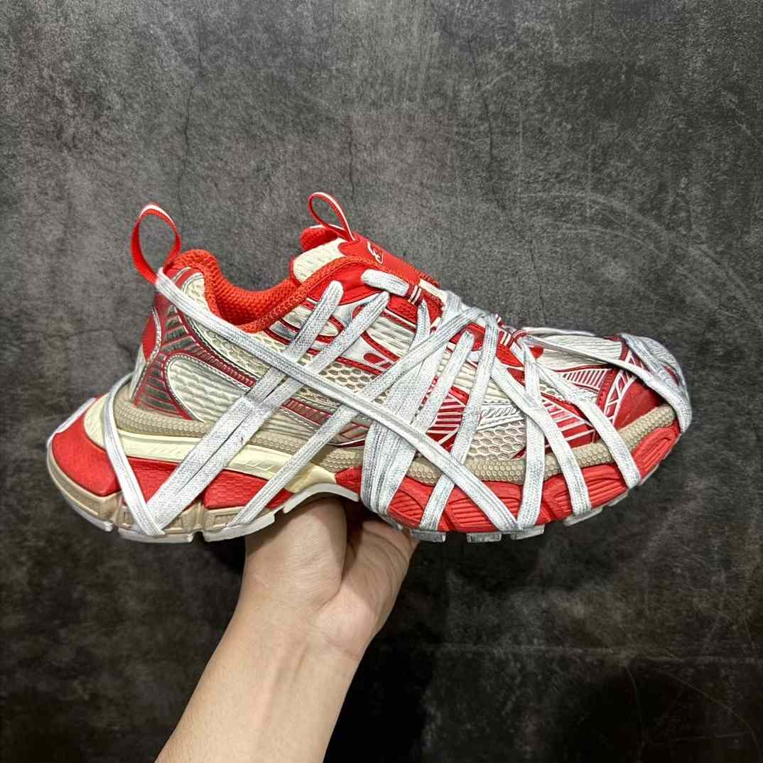Balenciaga 3XL Extreme Lace Sneaker In Orange And Beige Mesh And Polyurethane - PerfectKickZ
