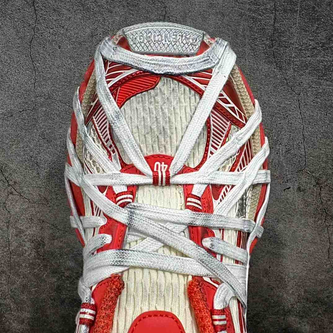 Balenciaga 3XL Extreme Lace Sneaker In Orange And Beige Mesh And Polyurethane - 