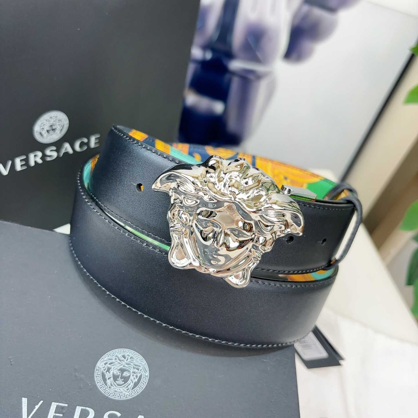 Versace Barocco Reversible Leather Belt    40mm - PerfectKickZ