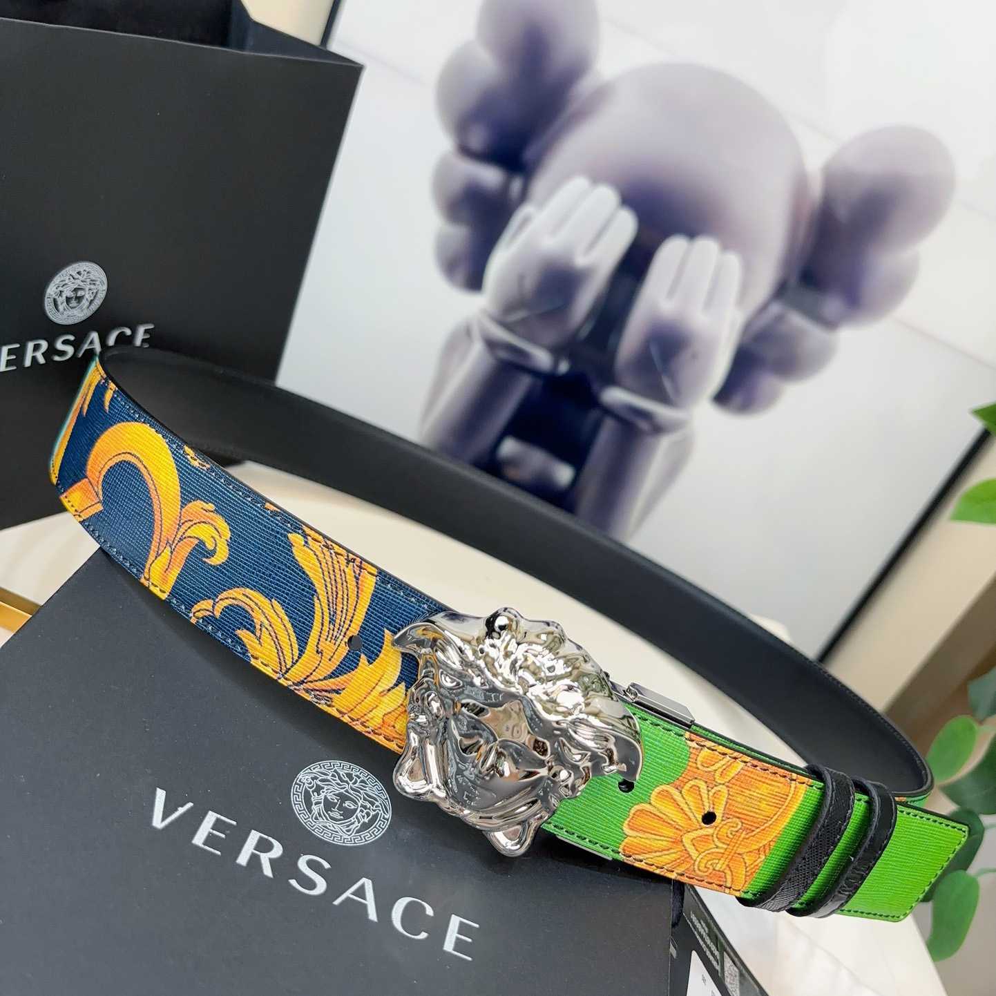 Versace Barocco Reversible Leather Belt    40mm - PerfectKickZ