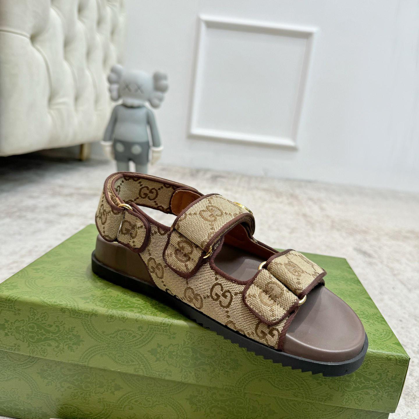 Gucci GG Supreme Canvas Sandals - PerfectKickZ