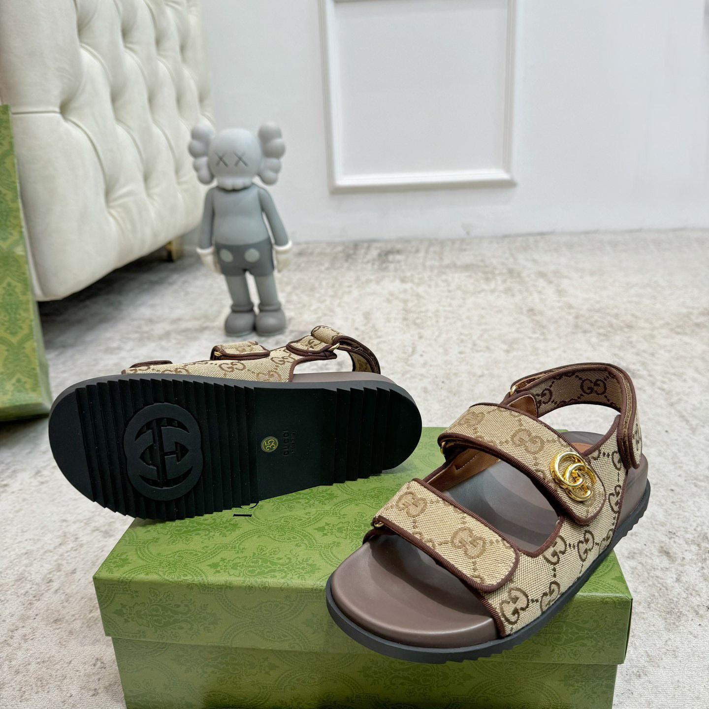 Gucci GG Supreme Canvas Sandals - PerfectKickZ
