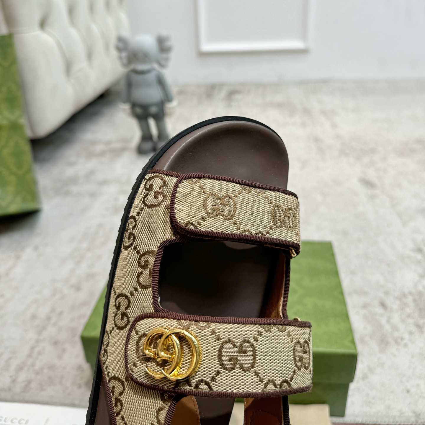 Gucci GG Supreme Canvas Sandals - PerfectKickZ