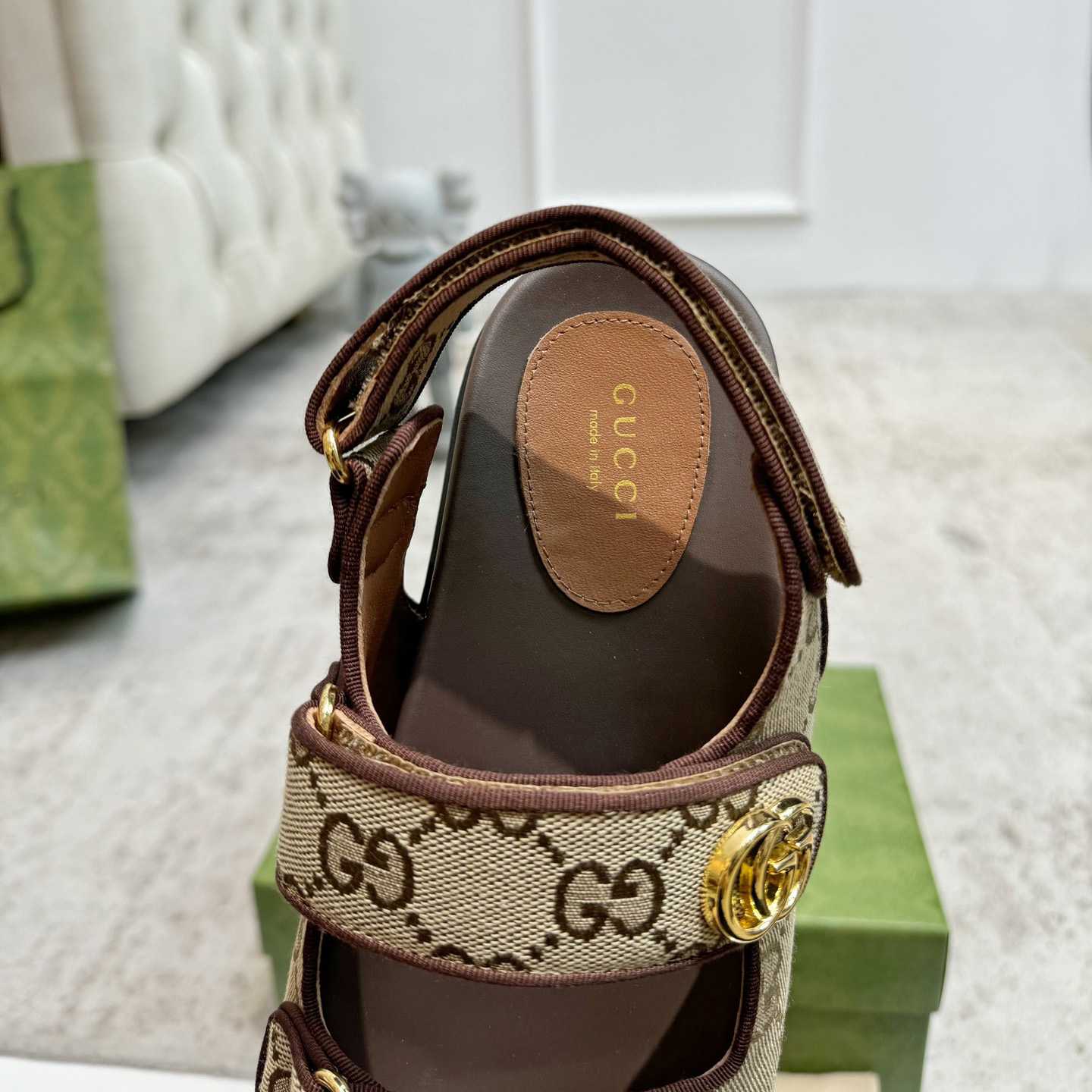 Gucci GG Supreme Canvas Sandals - PerfectKickZ