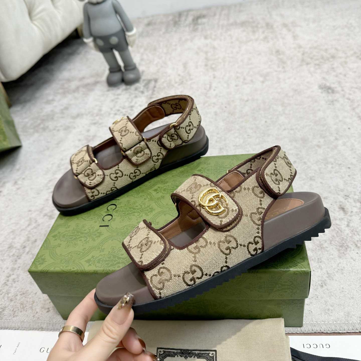 Gucci GG Supreme Canvas Sandals - PerfectKickZ
