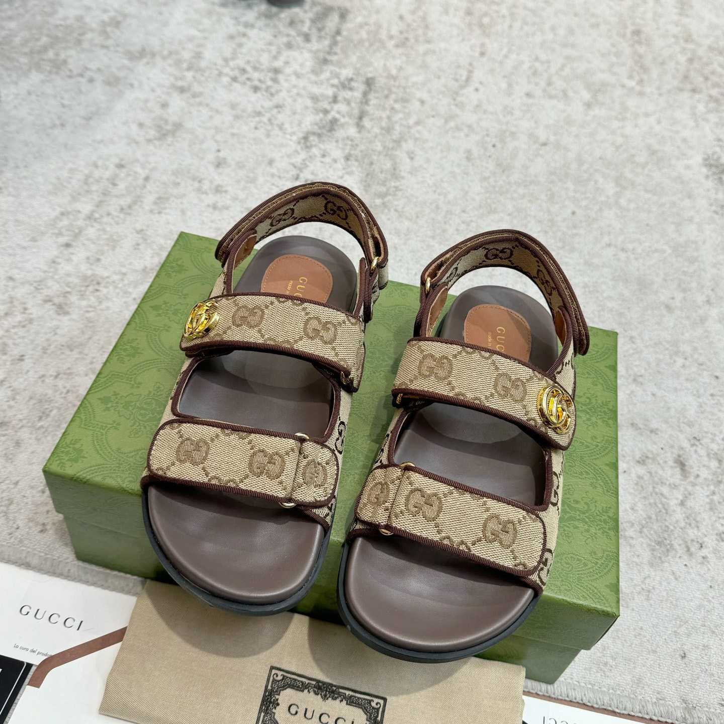 Gucci GG Supreme Canvas Sandals - PerfectKickZ
