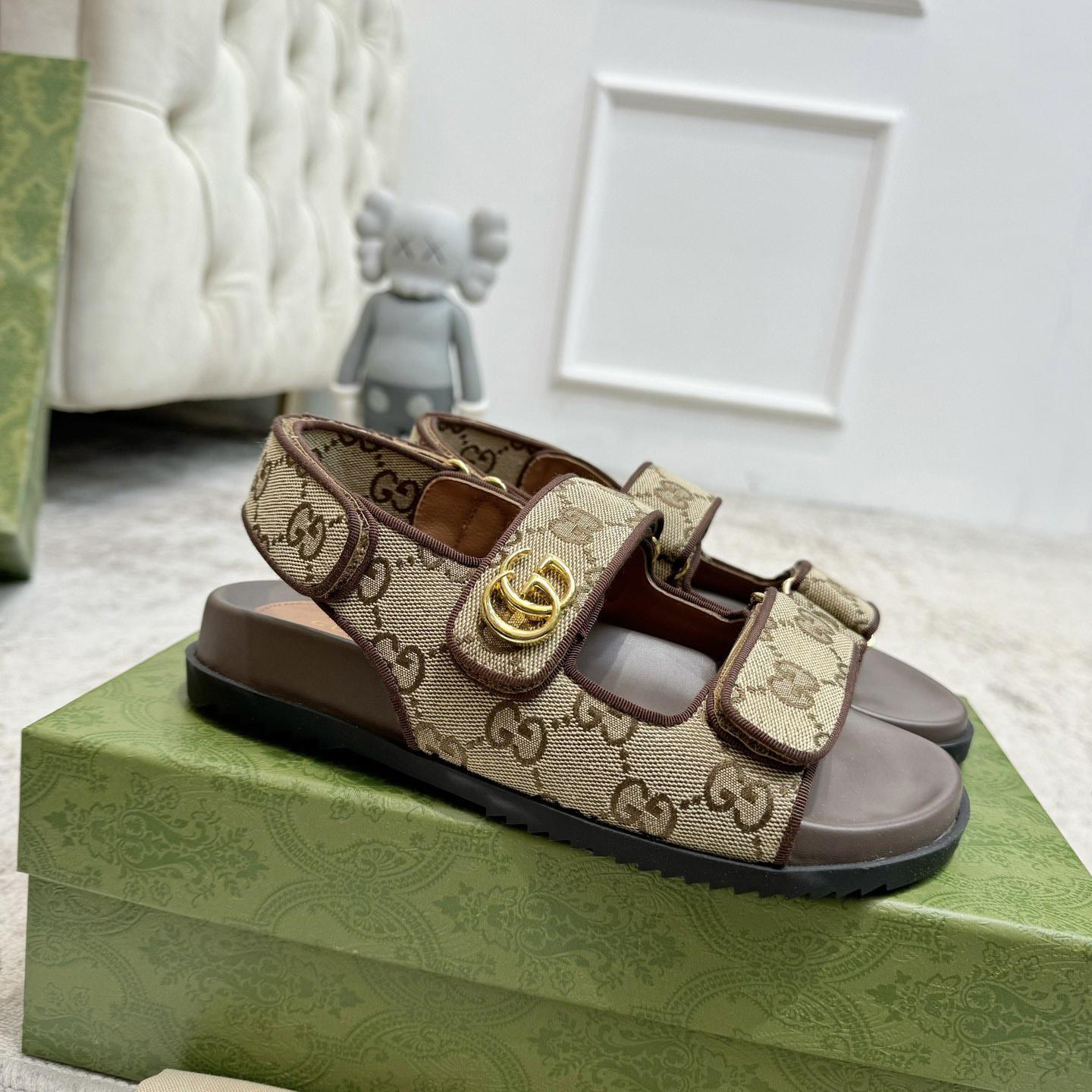 Gucci GG Supreme Canvas Sandals - PerfectKickZ