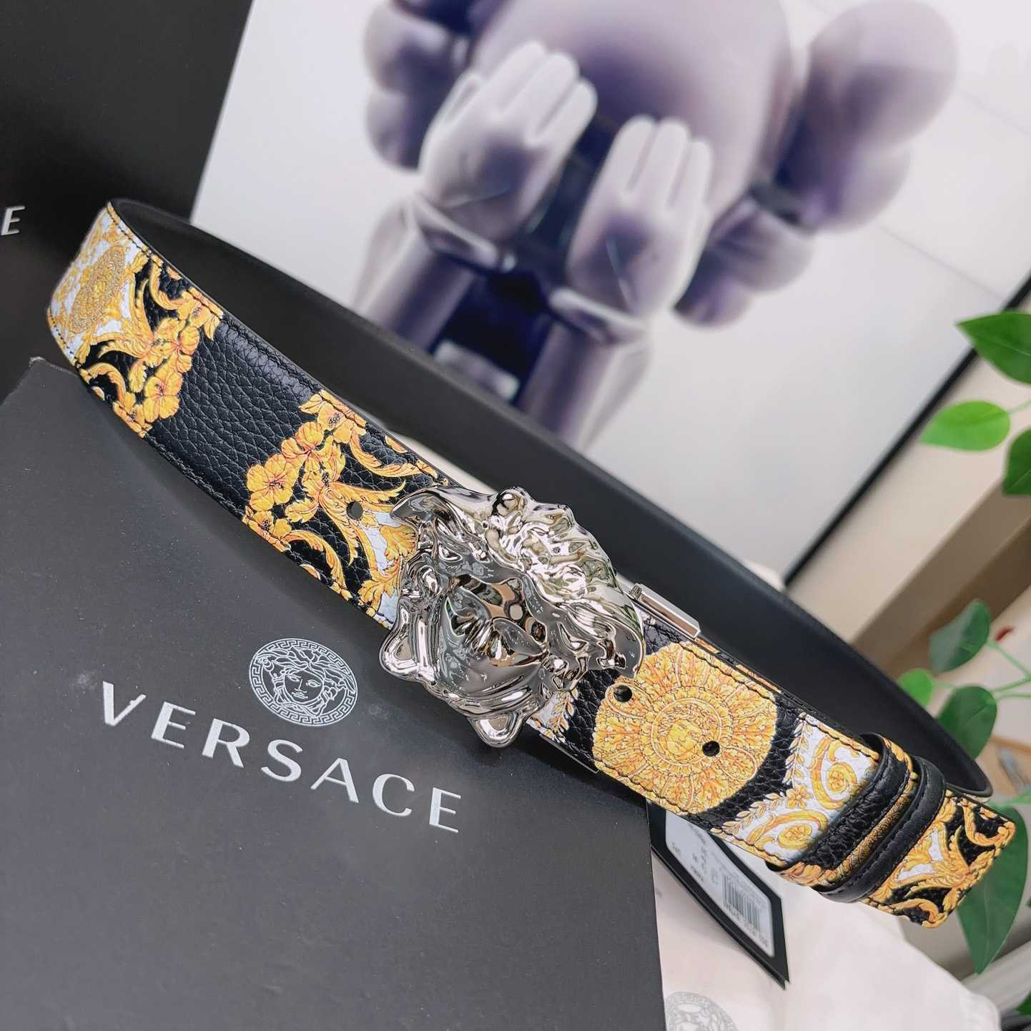 Versace La Medusa Logo-buckle Barocco-print Belt   40mm - PerfectKickZ