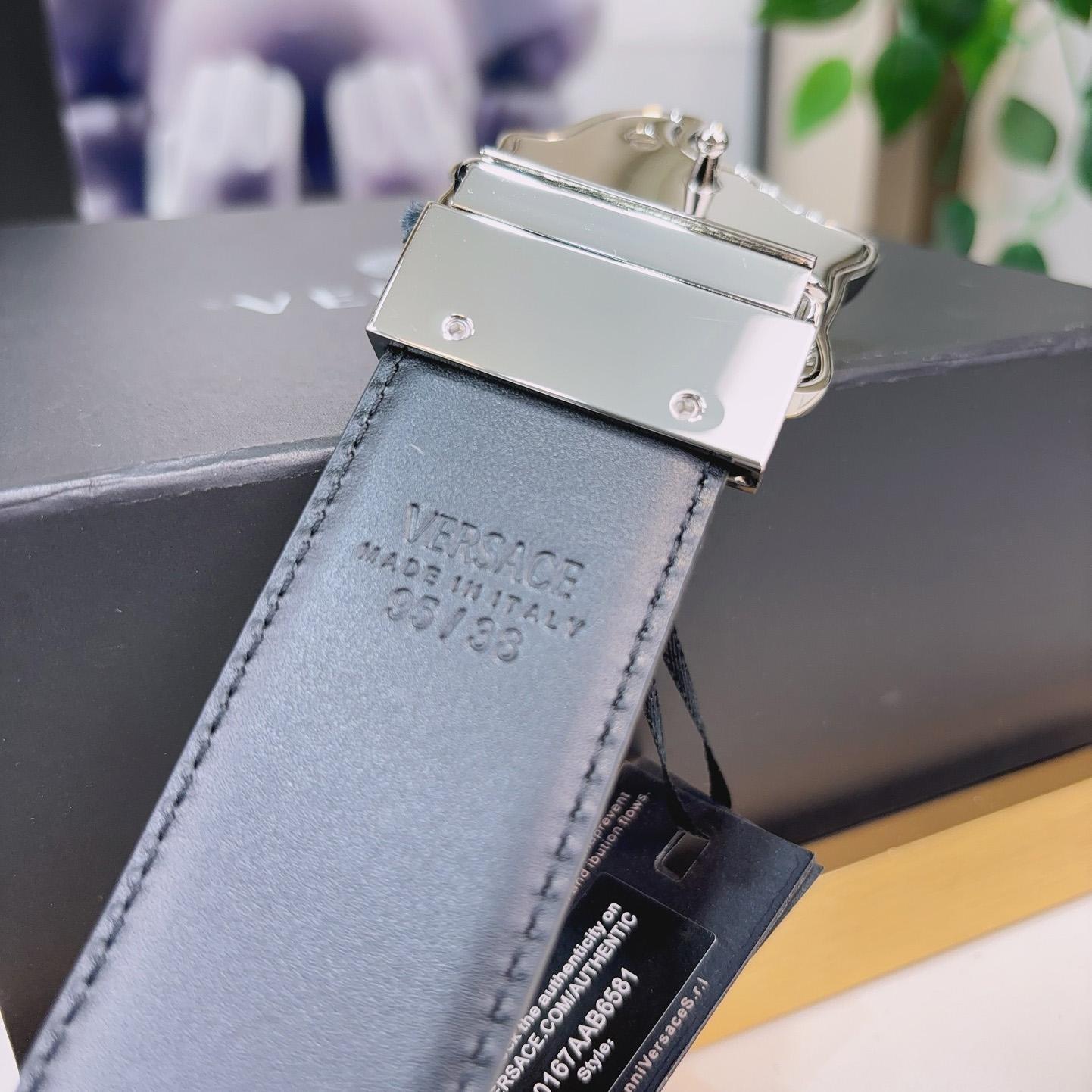 Versace La Medusa Logo-buckle Barocco-print Belt   40mm - PerfectKickZ