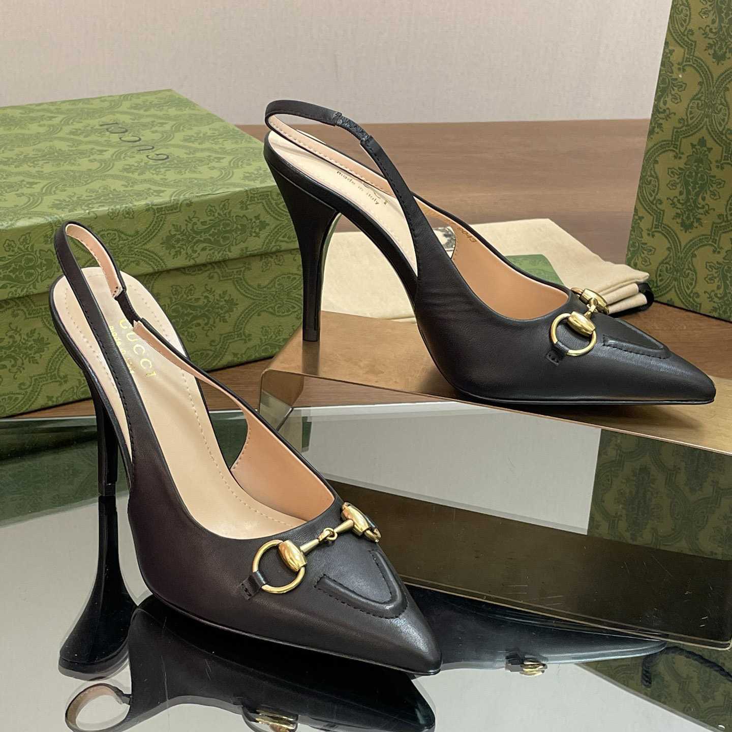 Gucci Women's Horsebit Slingback Pump - PerfectKickZ
