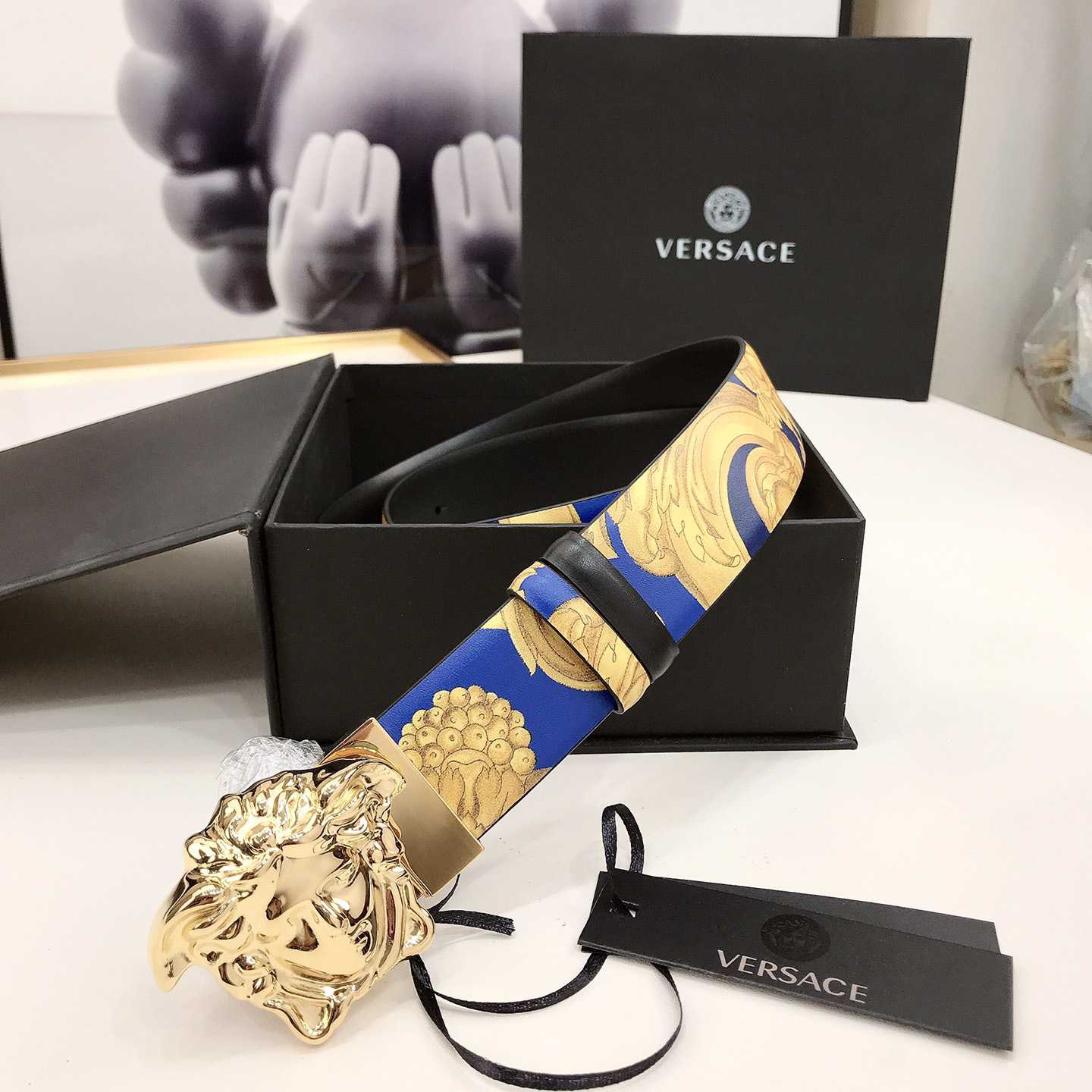 Versace Barocco Reversible Leather Belt    40mm - PerfectKickZ