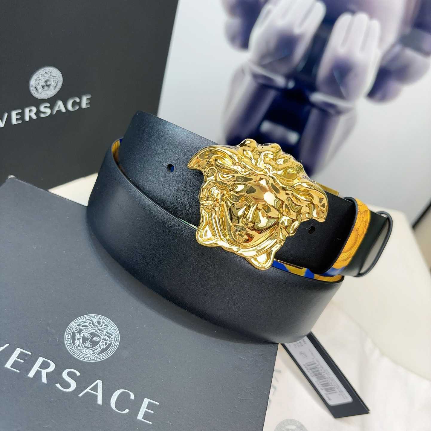 Versace Barocco Reversible Leather Belt    40mm - PerfectKickZ