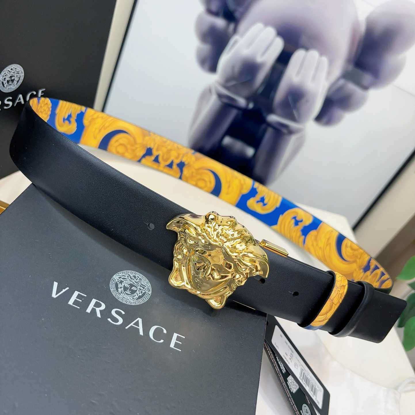 Versace Barocco Reversible Leather Belt    40mm - PerfectKickZ