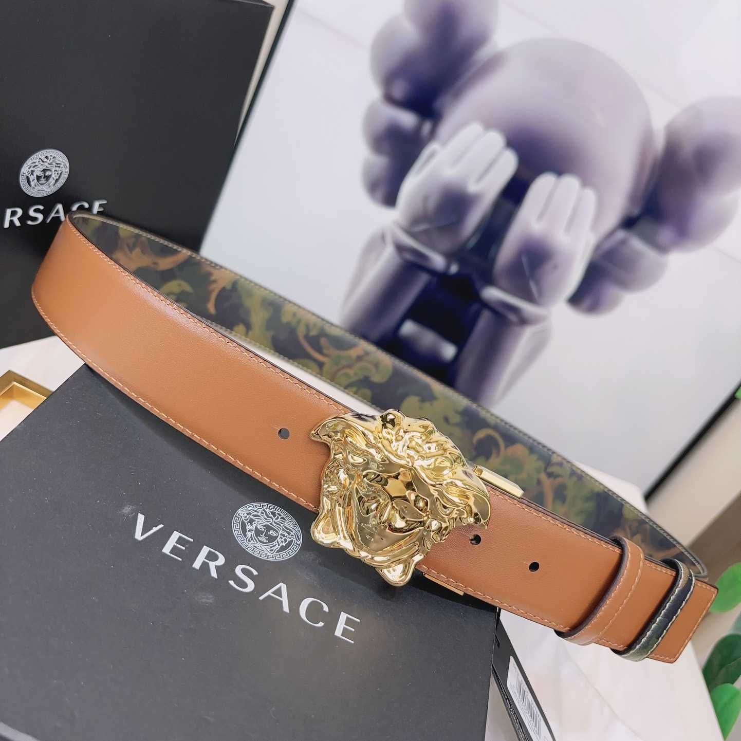 Versace La Medusa Logo-buckle Barocco-print Belt   40mm - PerfectKickZ