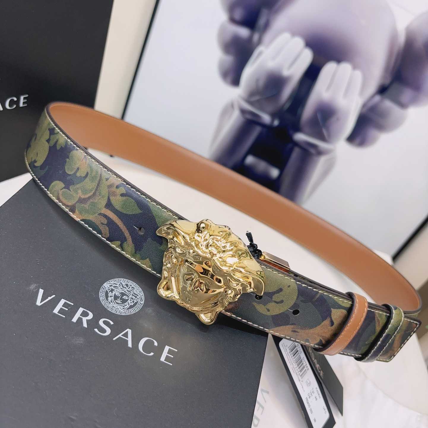Versace La Medusa Logo-buckle Barocco-print Belt   40mm - PerfectKickZ