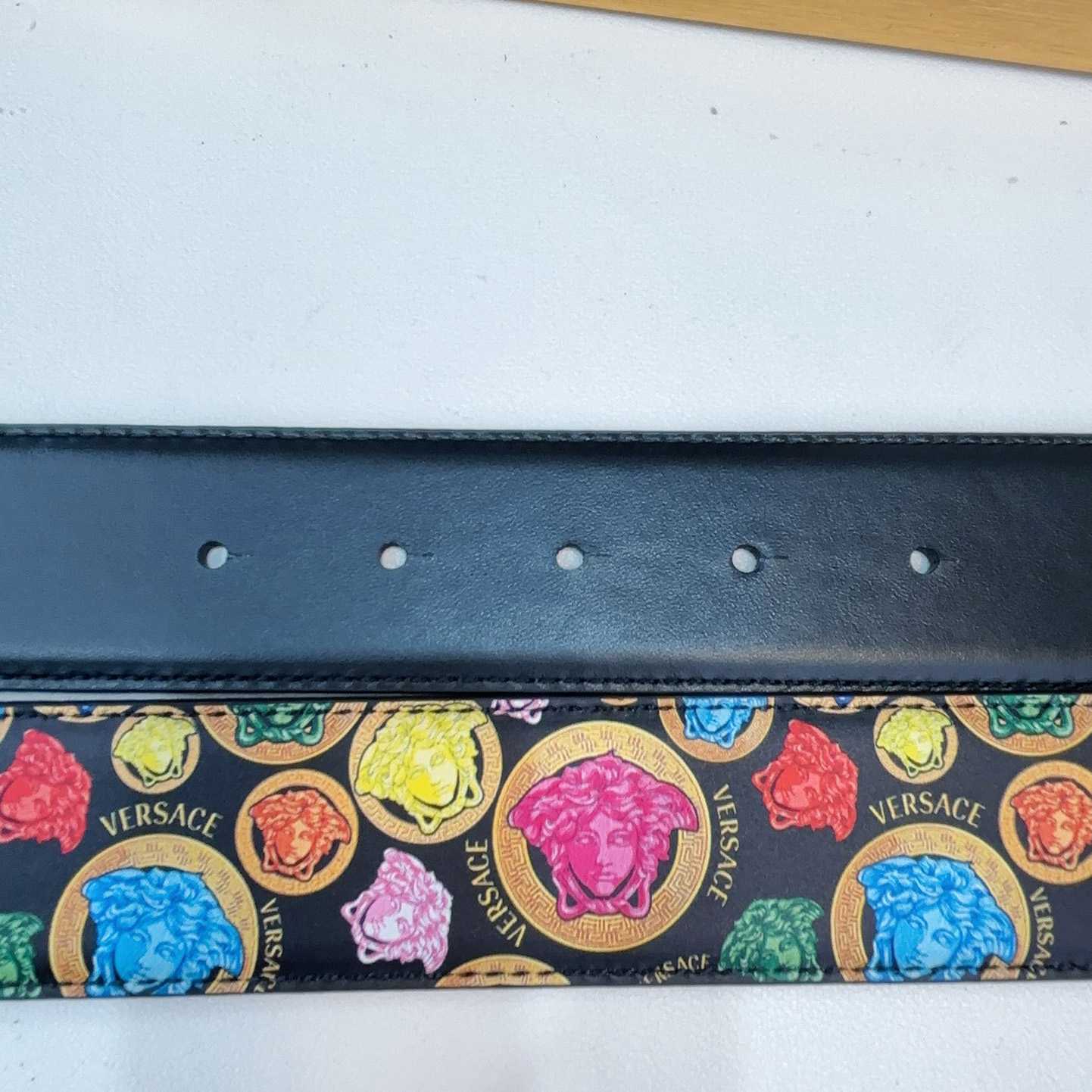 Versace Medusa Medallion Print Reversible Leather Belt   40mm - PerfectKickZ