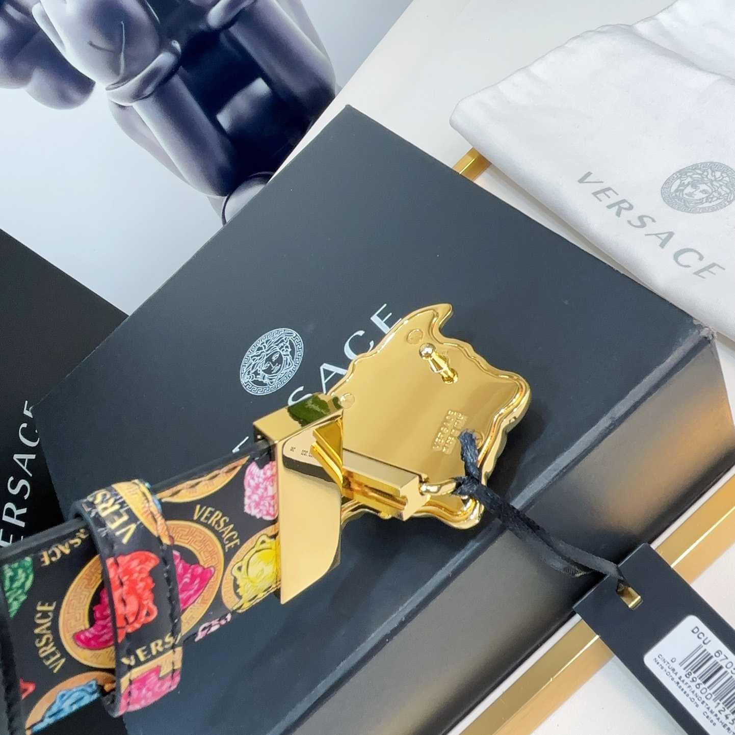Versace Medusa Medallion Print Reversible Leather Belt   40mm - PerfectKickZ