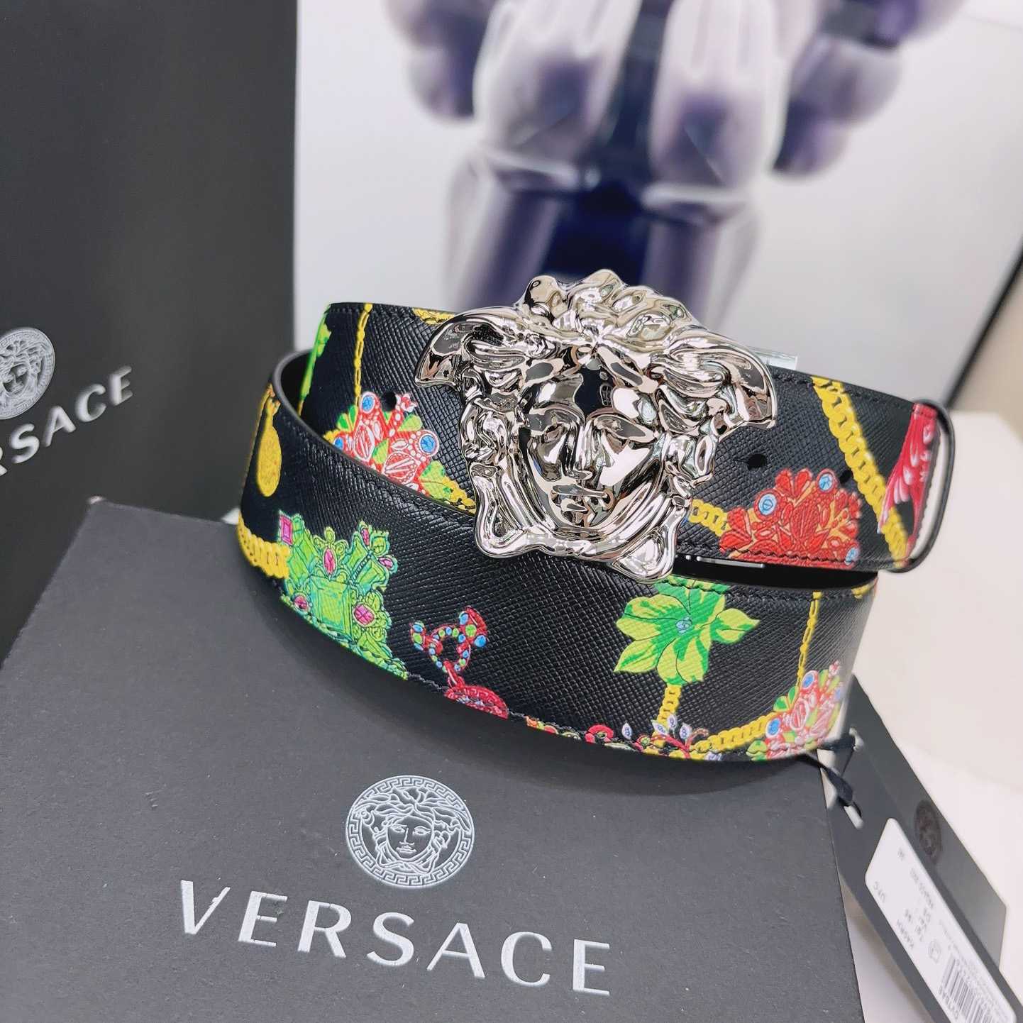 Versace Reversible Barocco Leather Belt  40mm - PerfectKickZ