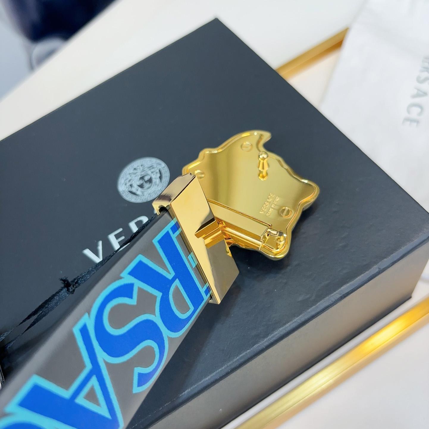 Versace Leather Belt   40mm - PerfectKickZ