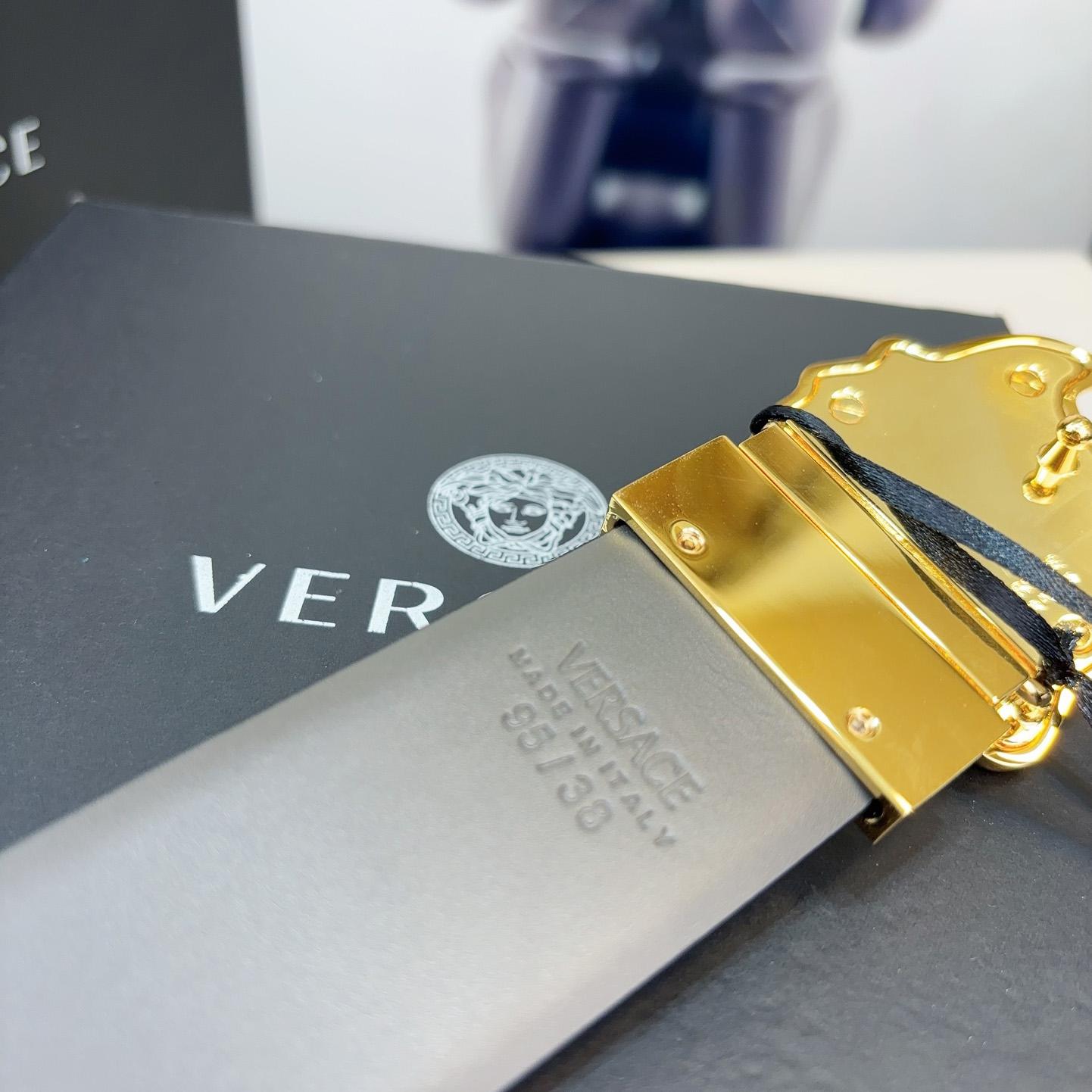 Versace Leather Belt   40mm - PerfectKickZ