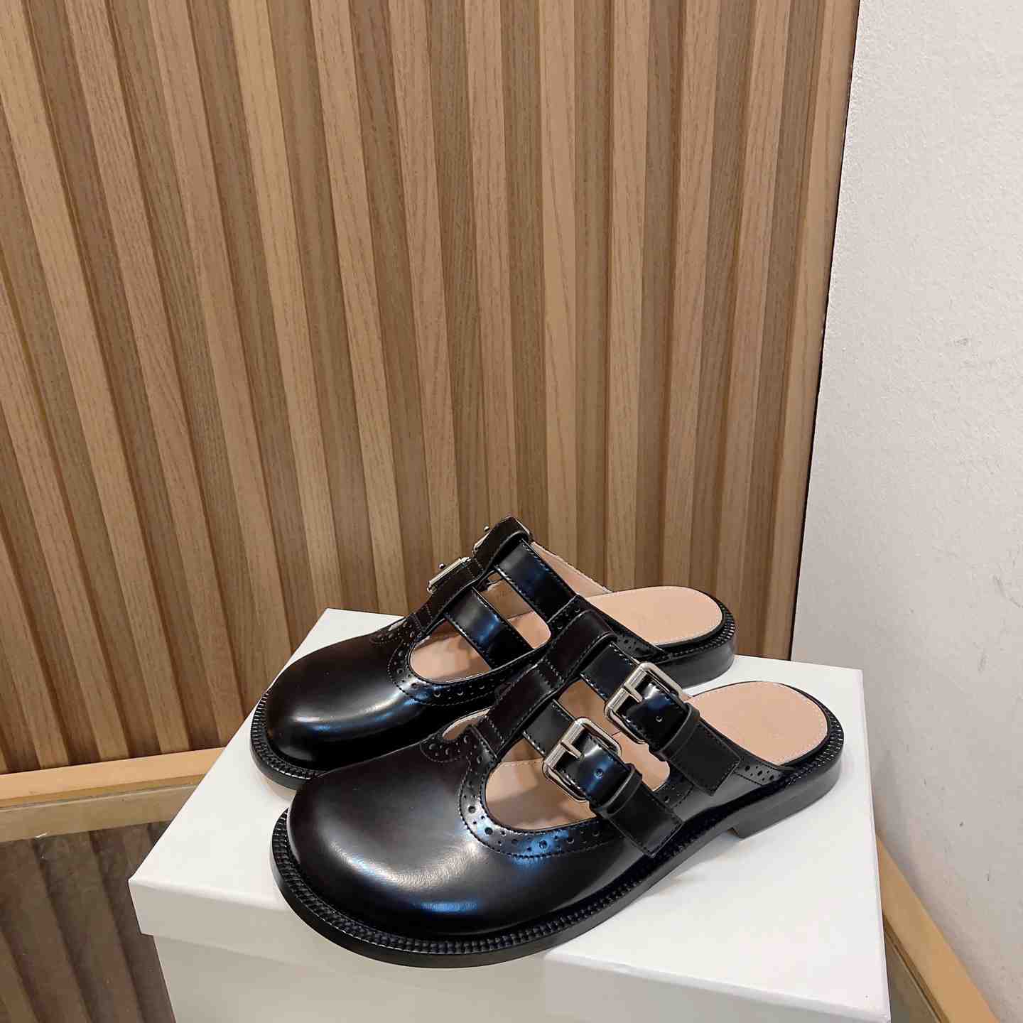 Loewe Campo Mary Jane Mule In Calfskin - PerfectKickZ