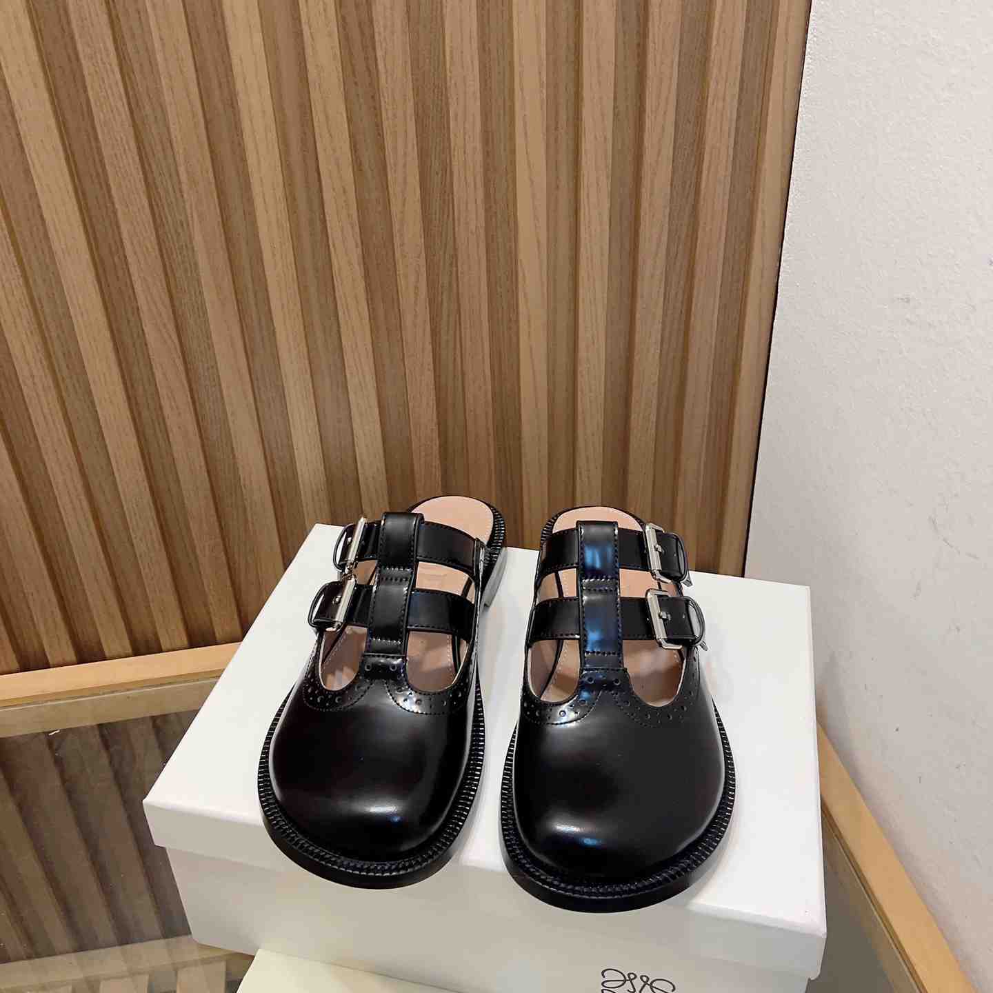 Loewe Campo Mary Jane Mule In Calfskin - PerfectKickZ