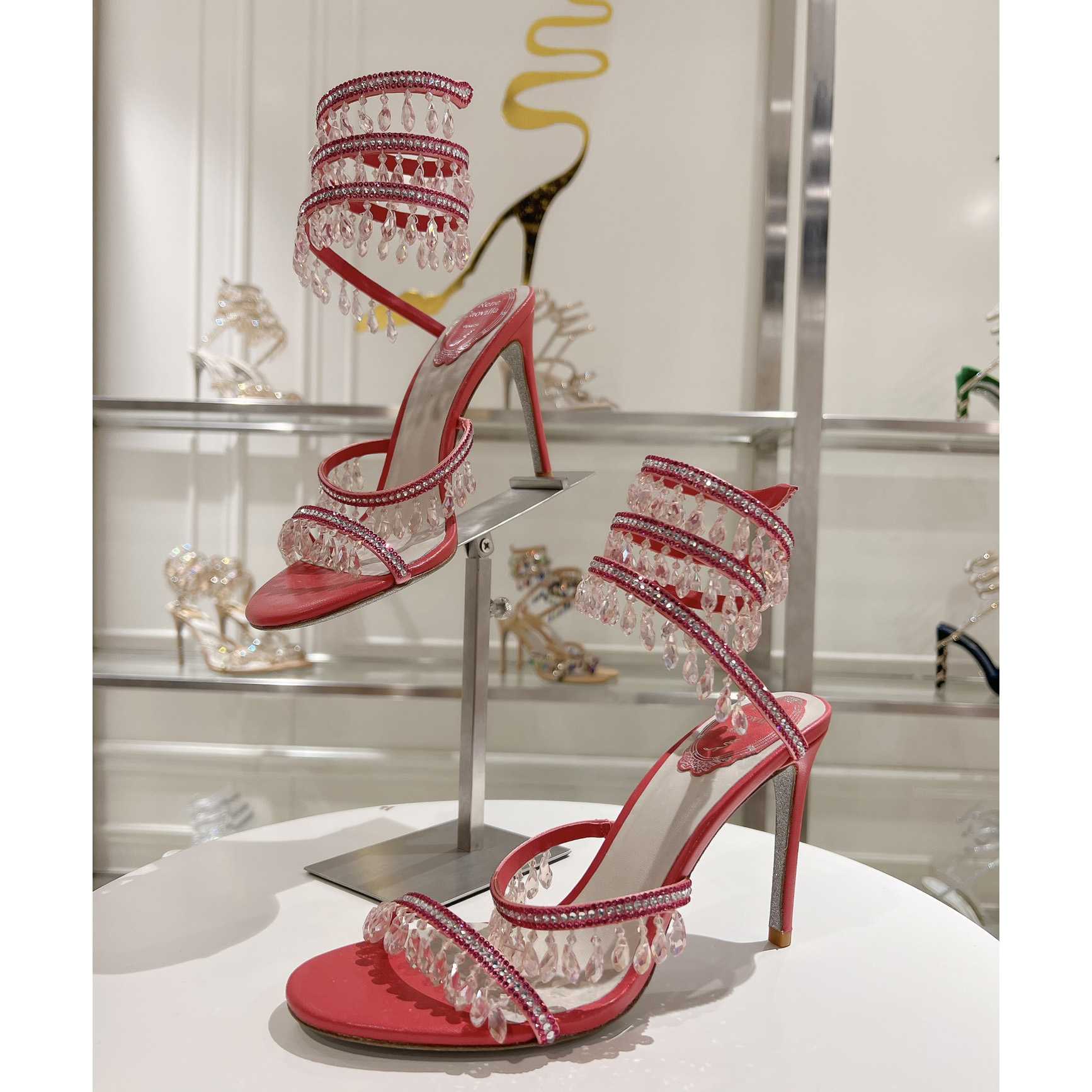 Rene Caovilla Chandelier 95mm Crystal-embellished Sandals - PerfectKickZ