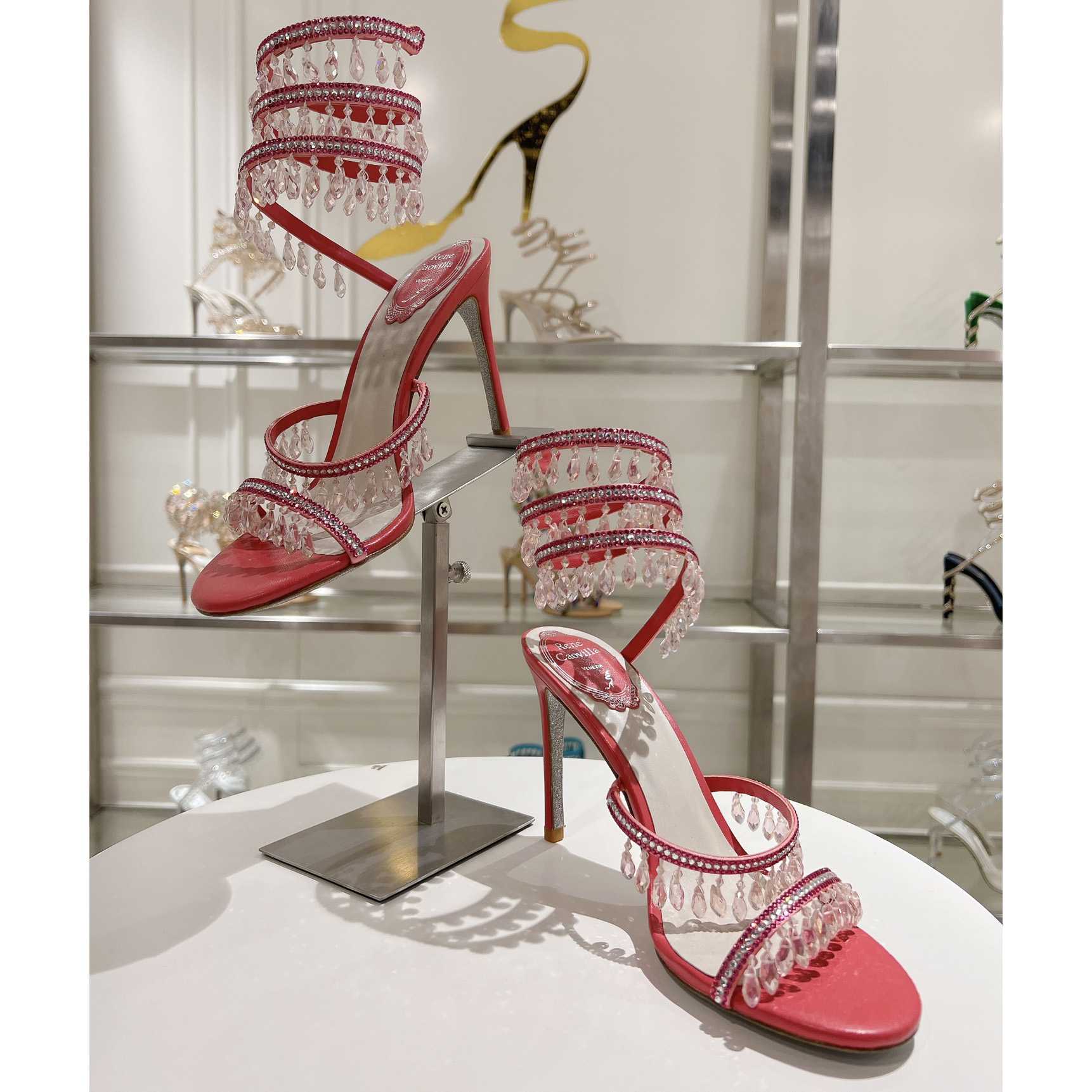 Rene Caovilla Chandelier 95mm Crystal-embellished Sandals - PerfectKickZ