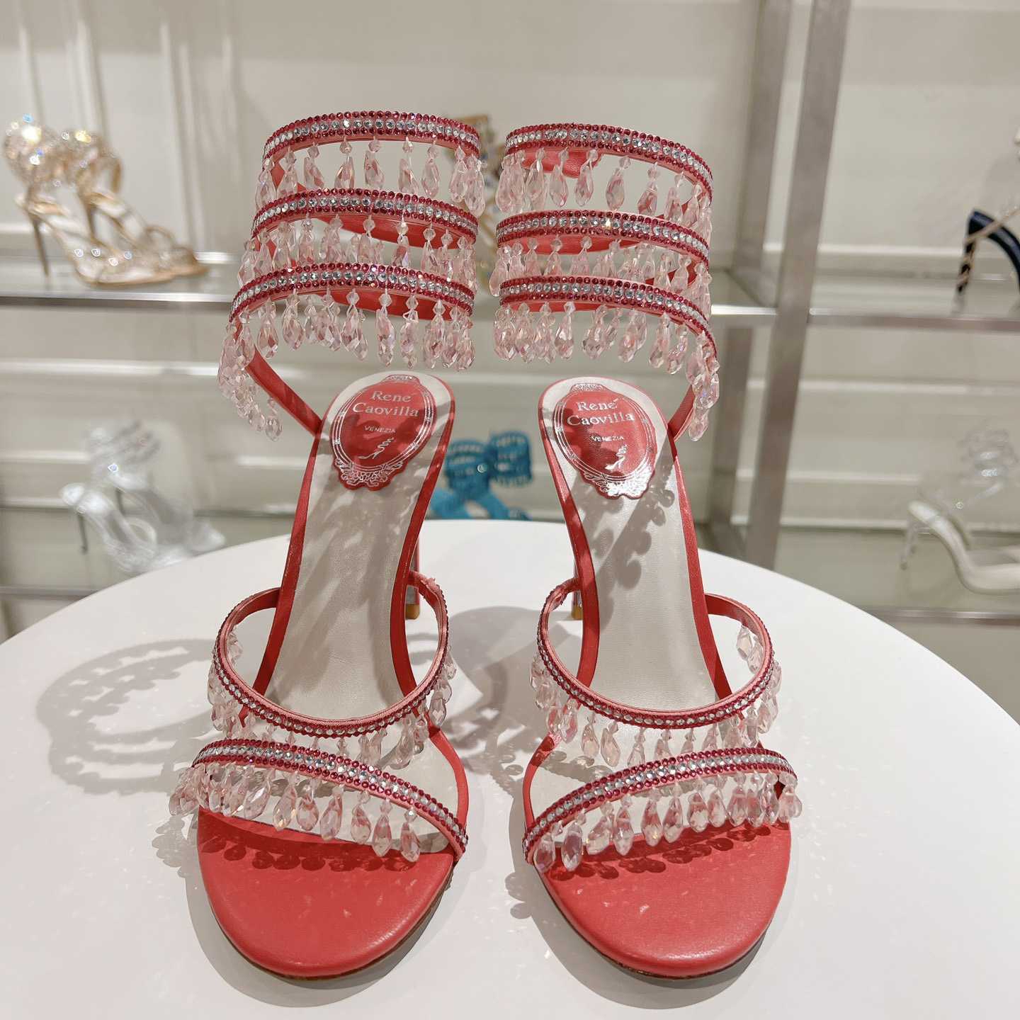 Rene Caovilla Chandelier 95mm Crystal-embellished Sandals - PerfectKickZ