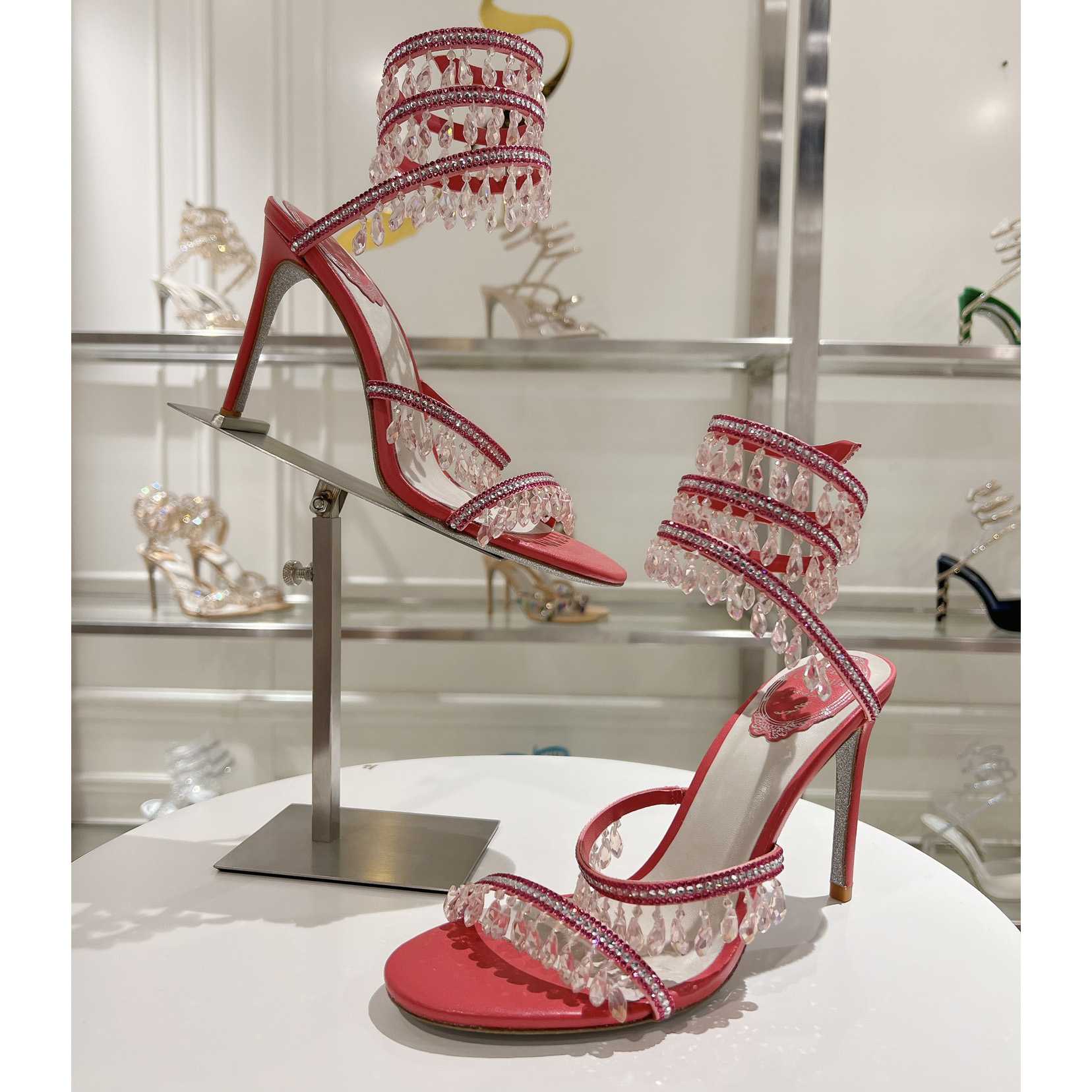 Rene Caovilla Chandelier 95mm Crystal-embellished Sandals - PerfectKickZ
