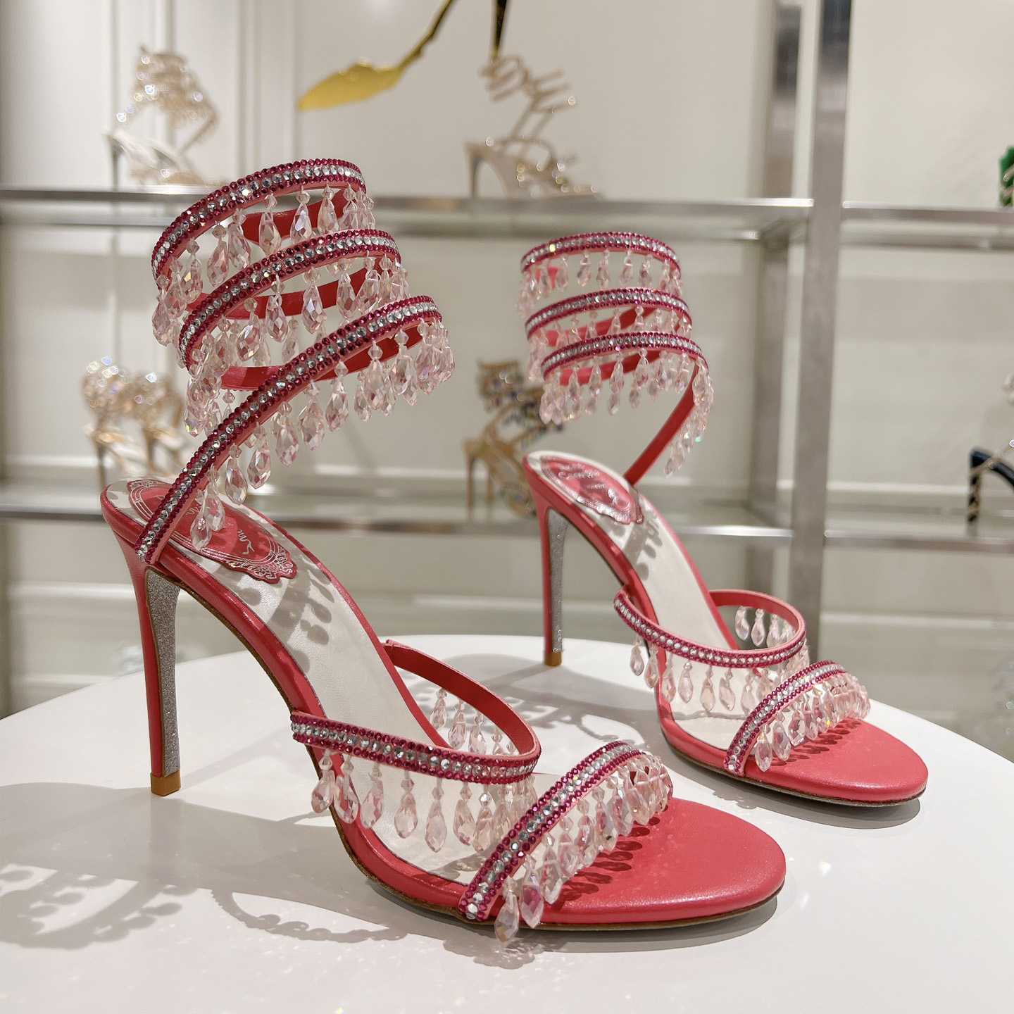 Rene Caovilla Chandelier 95mm Crystal-embellished Sandals - PerfectKickZ