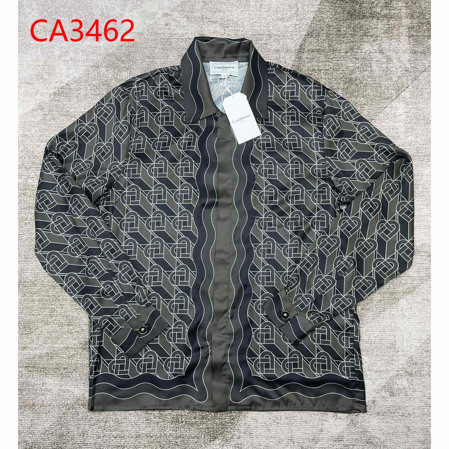 Casablanca Heart Monogram-print Silk Shirt  CA3462 - PerfectKickZ