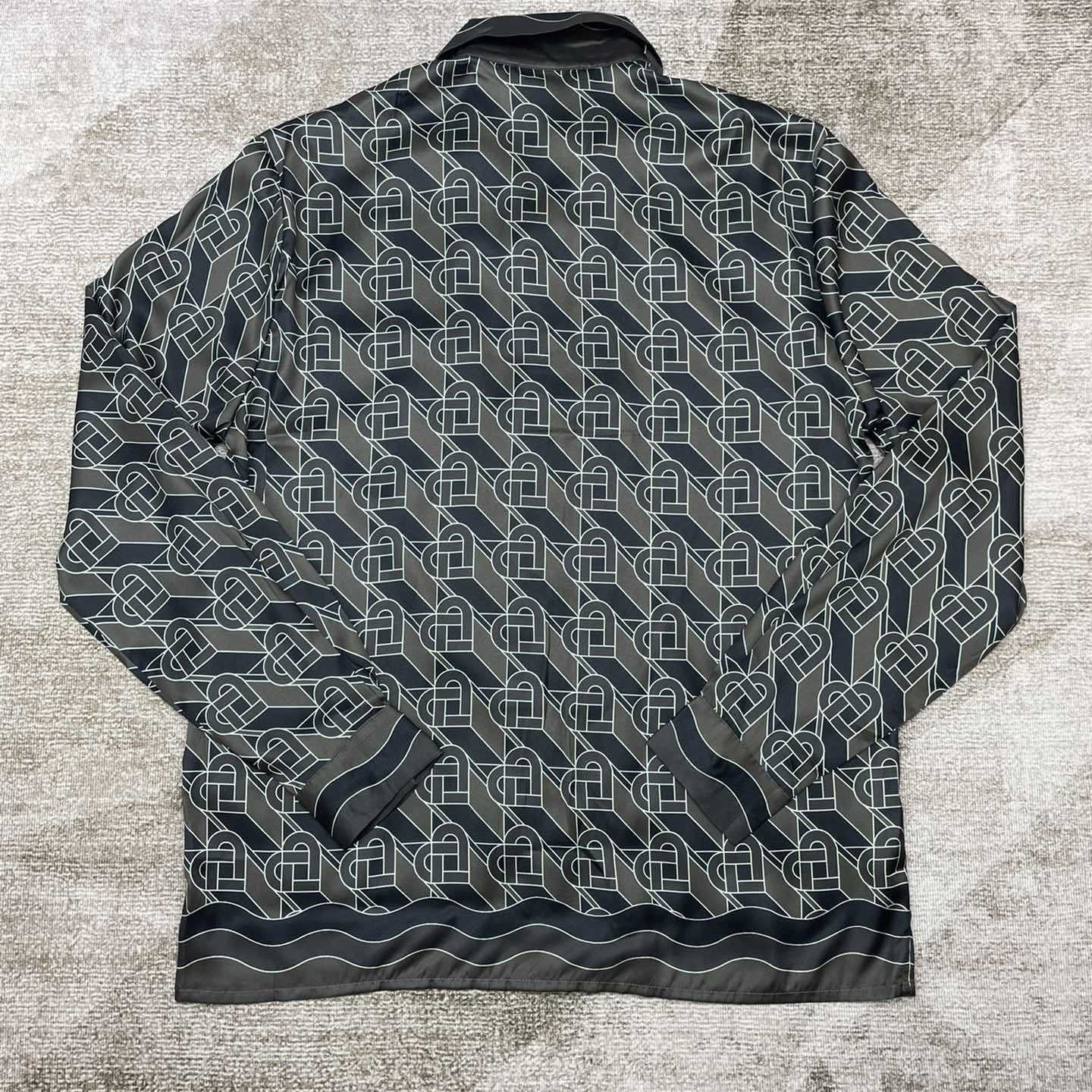 Casablanca Heart Monogram-print Silk Shirt  CA3462 - PerfectKickZ