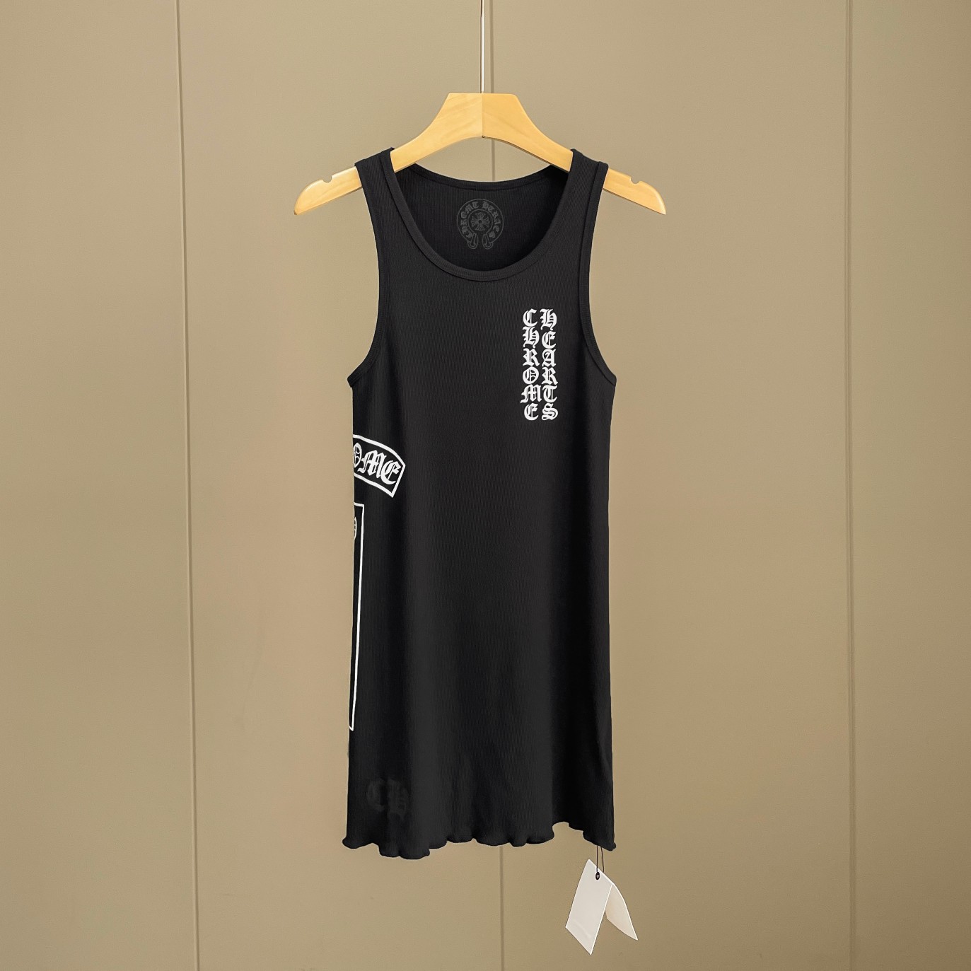 Chrome Hearts Black Vertical Logo Tank Top - PerfectKickZ