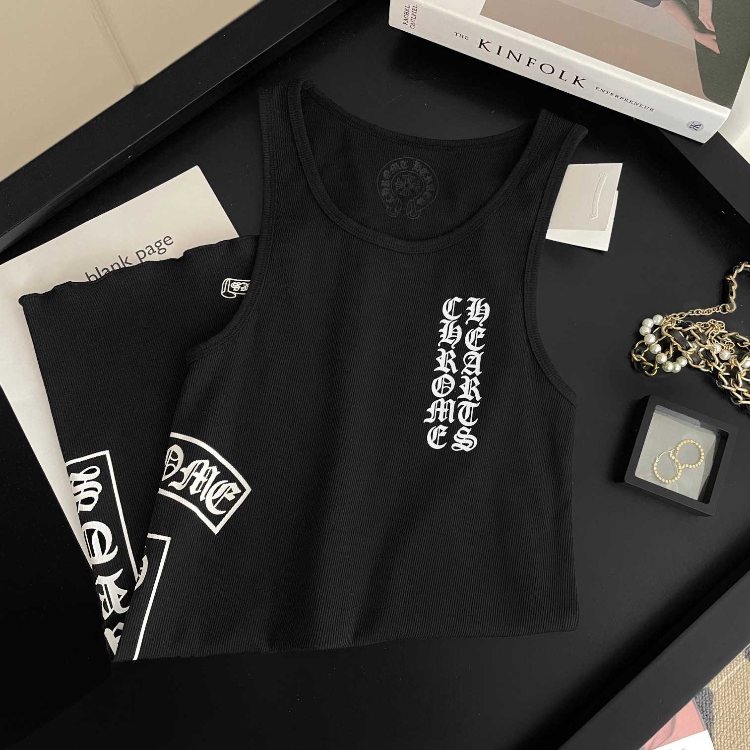 Chrome Hearts Black Vertical Logo Tank Top - PerfectKickZ