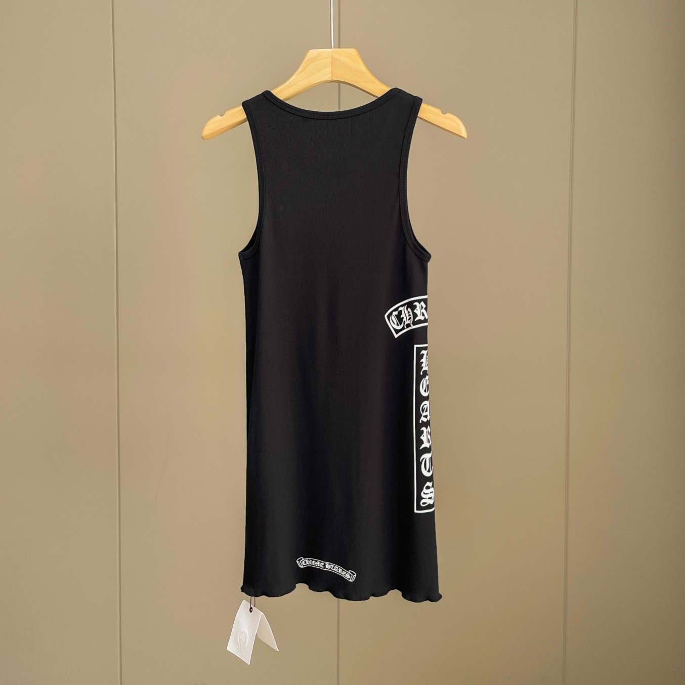 Chrome Hearts Black Vertical Logo Tank Top - PerfectKickZ