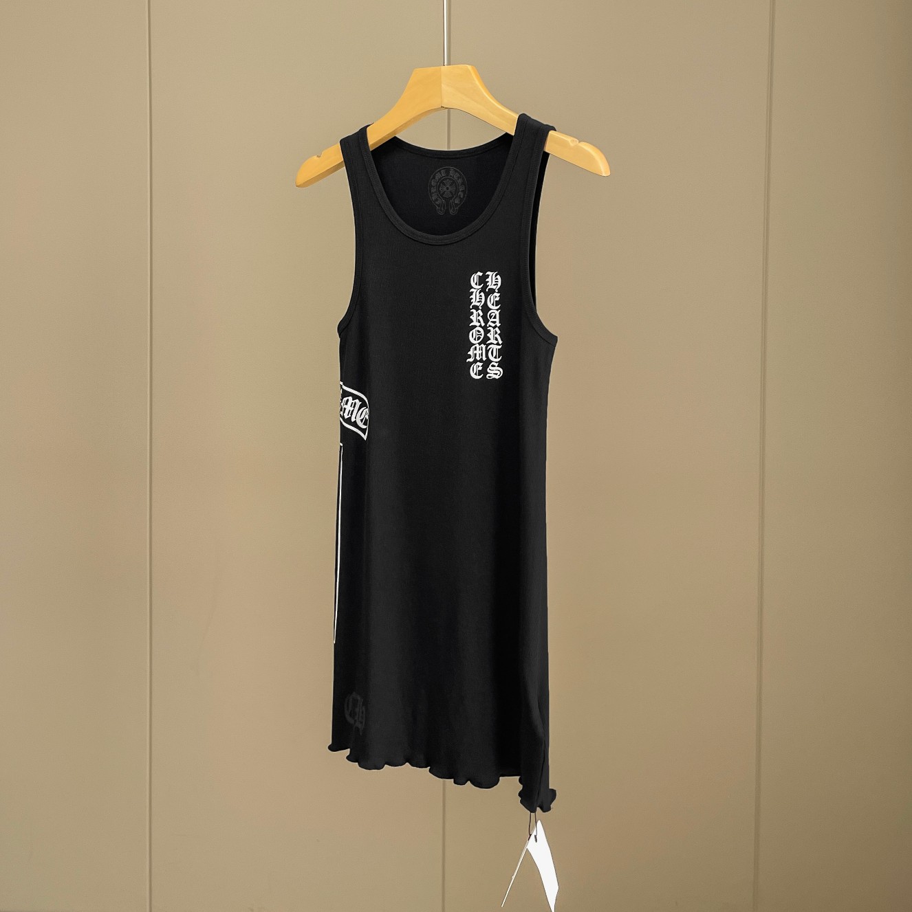 Chrome Hearts Black Vertical Logo Tank Top - PerfectKickZ
