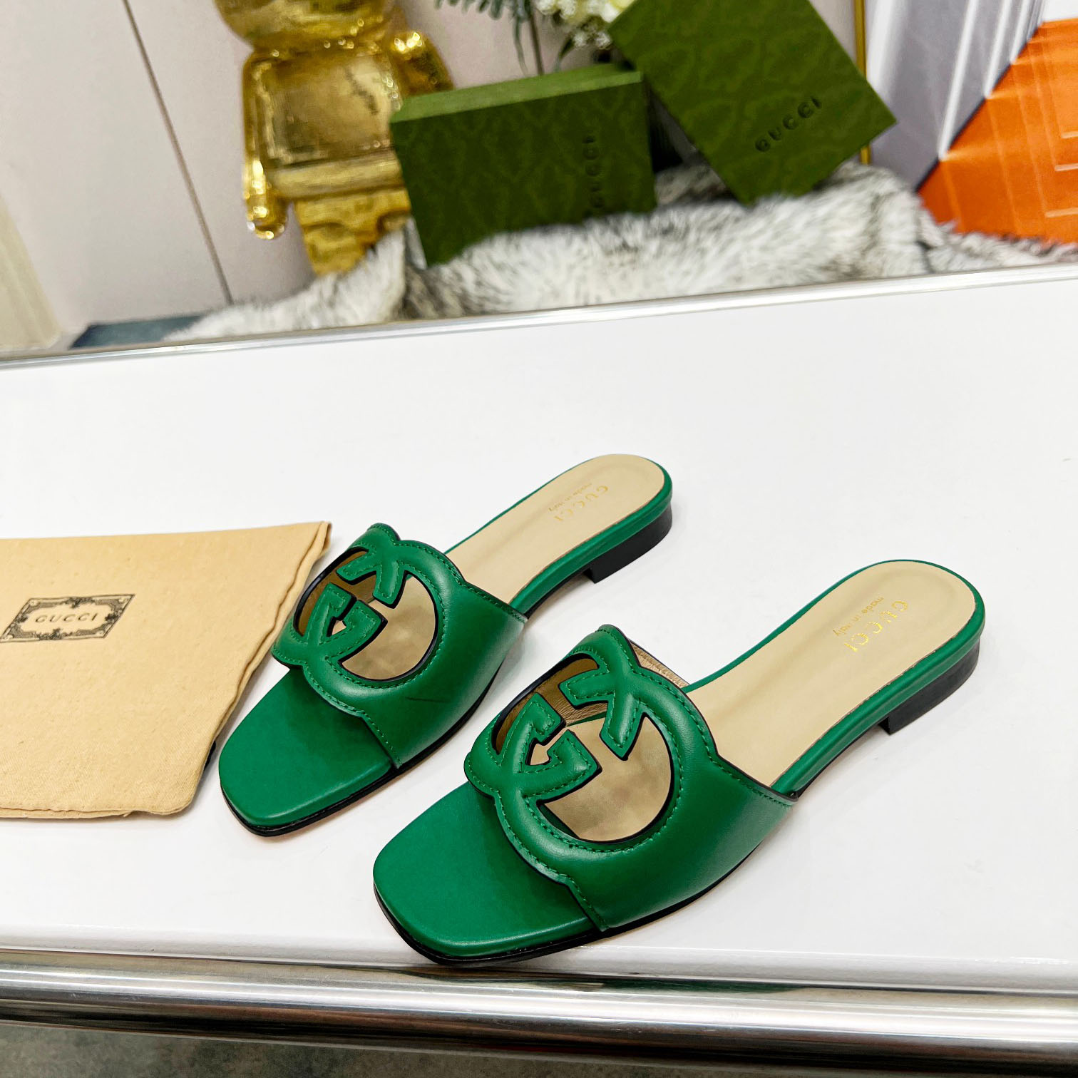 Gucci Women's Interlocking G Cut-out Slide Sandal - 