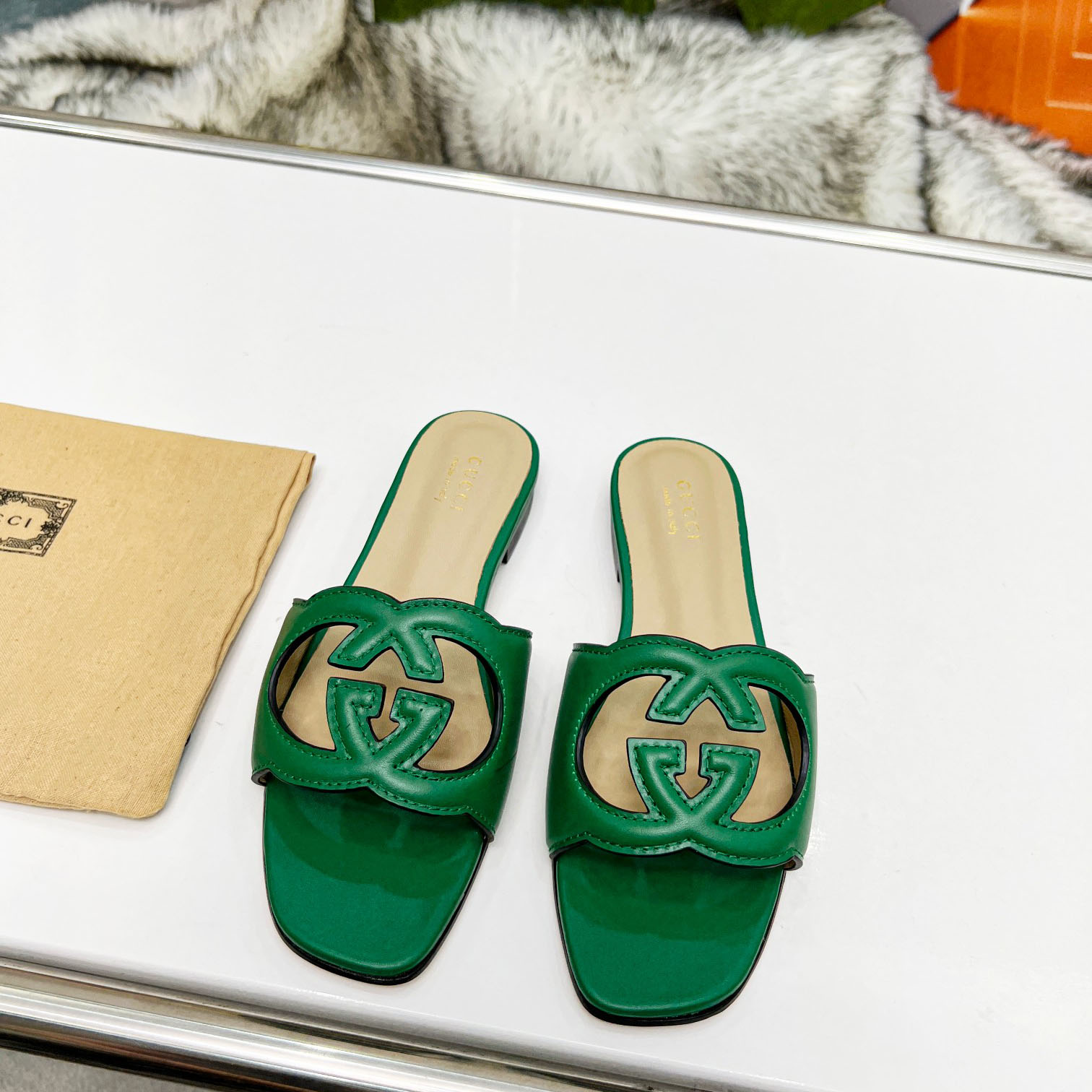 Gucci Women's Interlocking G Cut-out Slide Sandal - 