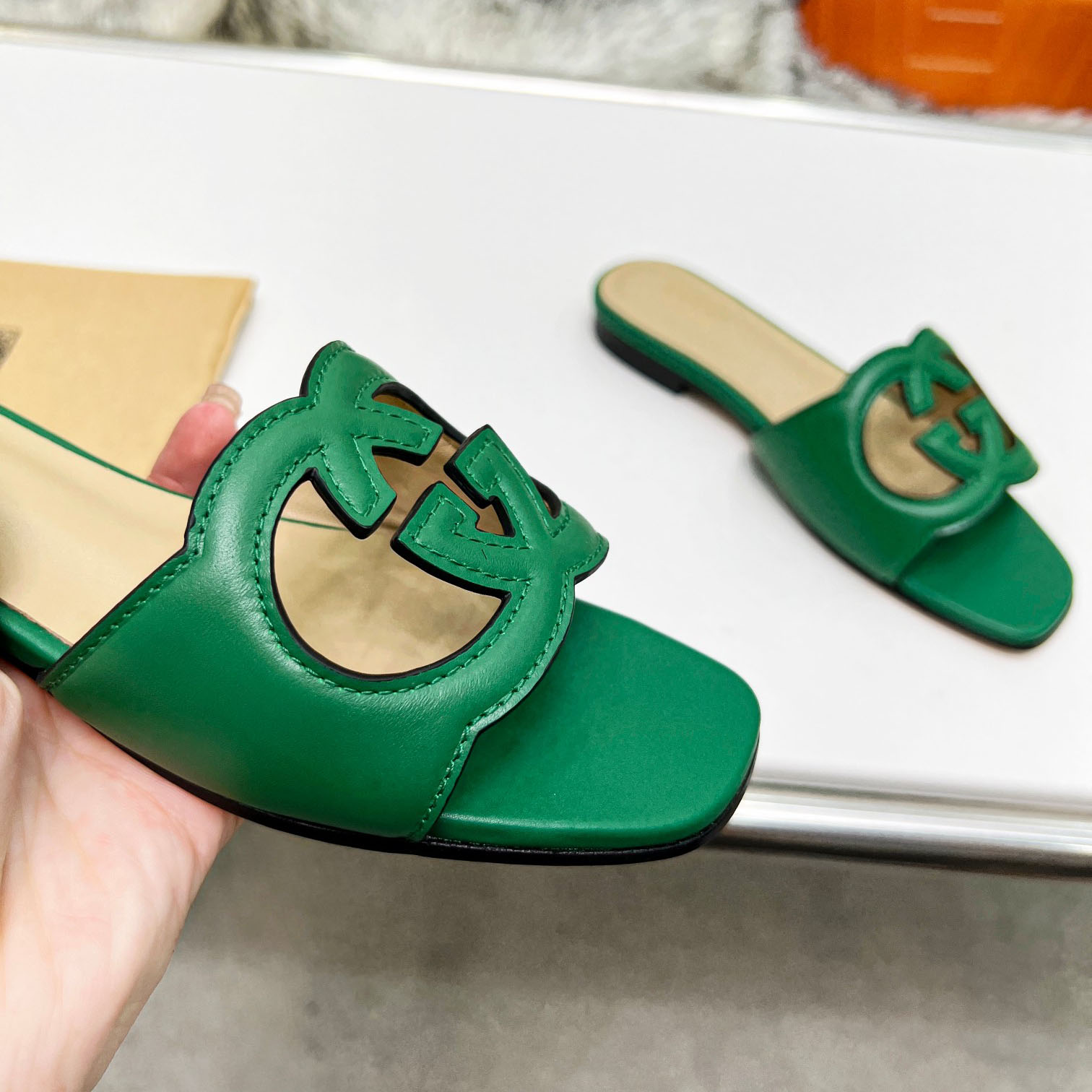 Gucci Women's Interlocking G Cut-out Slide Sandal - 