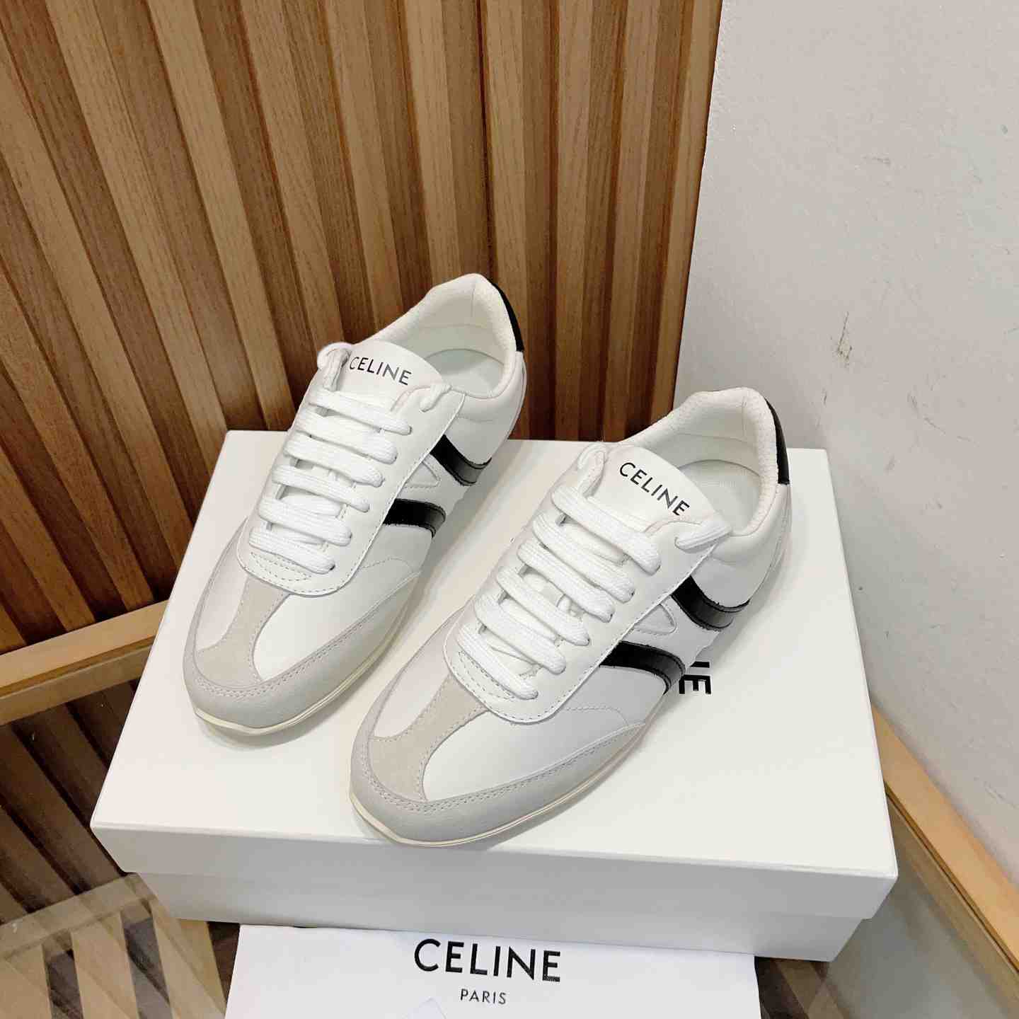 Celine Jogger Low Lace-up Sneaker In Calfskin & Suede Calfskin - PerfectKickZ