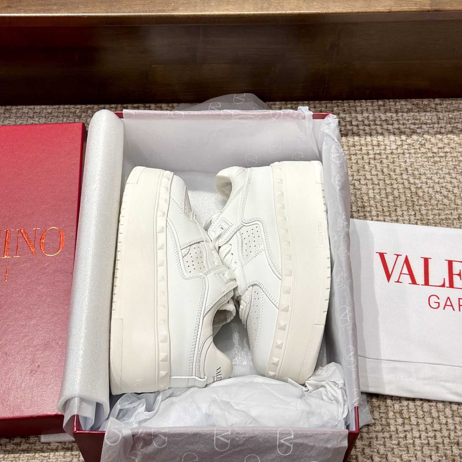 Valenti Garavani Freedots XL Leather Sneakers - PerfectKickZ