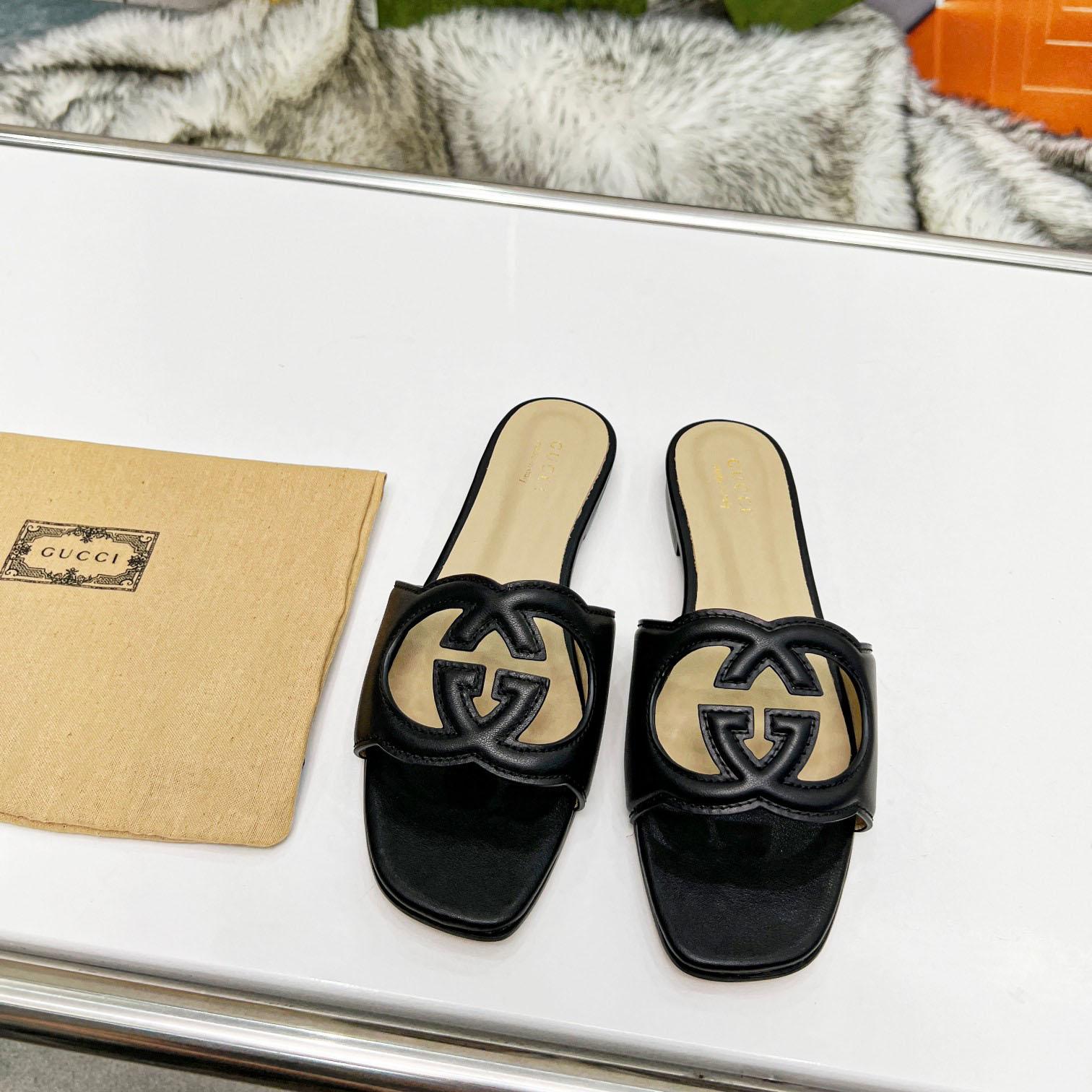 Gucci Women's Interlocking G Cut-out Slide Sandal - 
