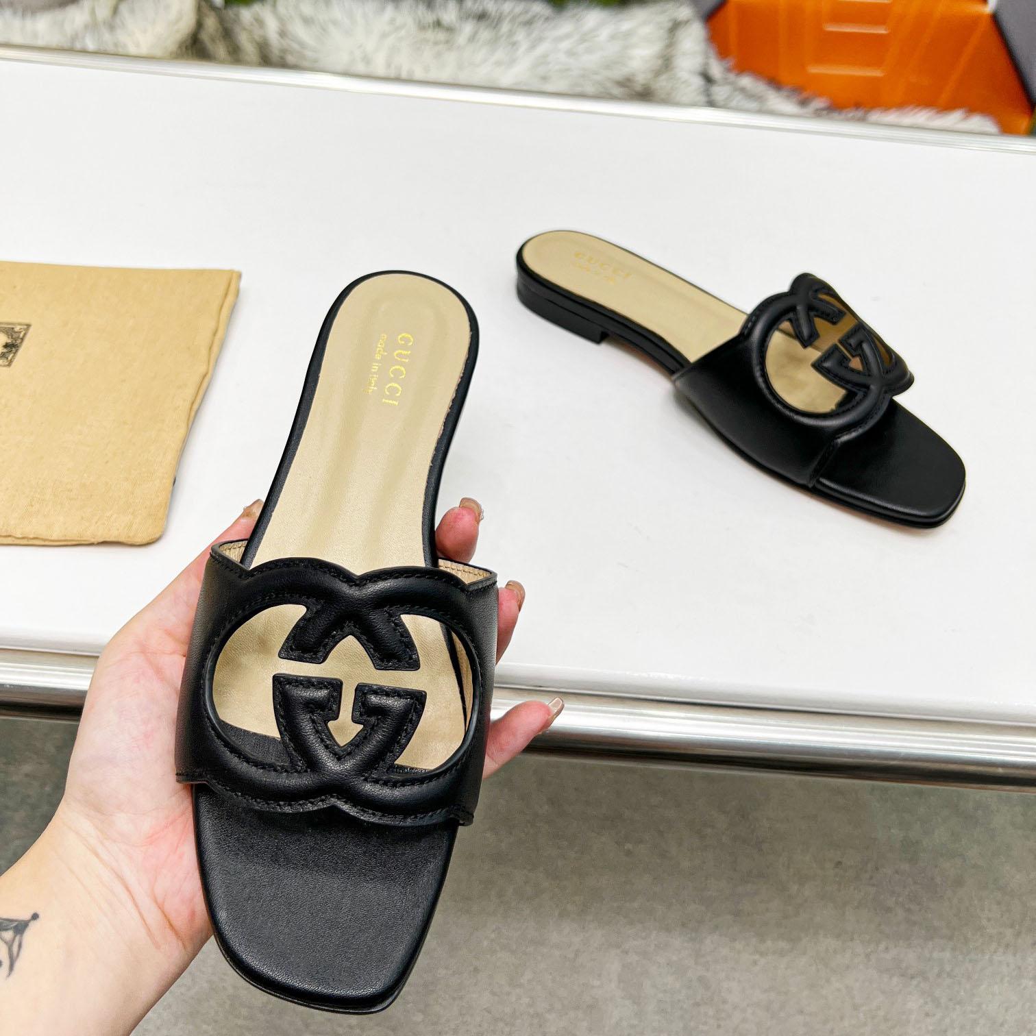 Gucci Women's Interlocking G Cut-out Slide Sandal - 