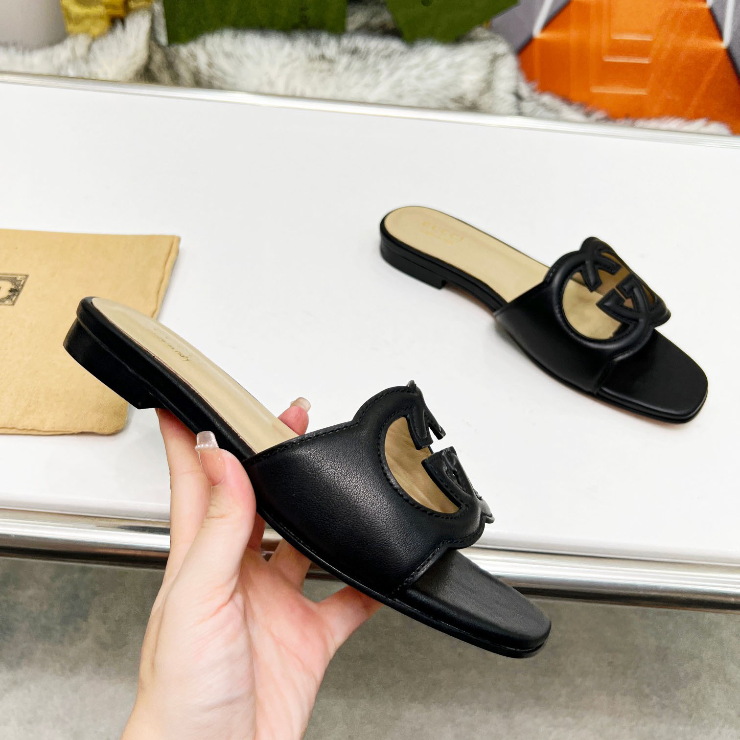 Gucci Women's Interlocking G Cut-out Slide Sandal - 