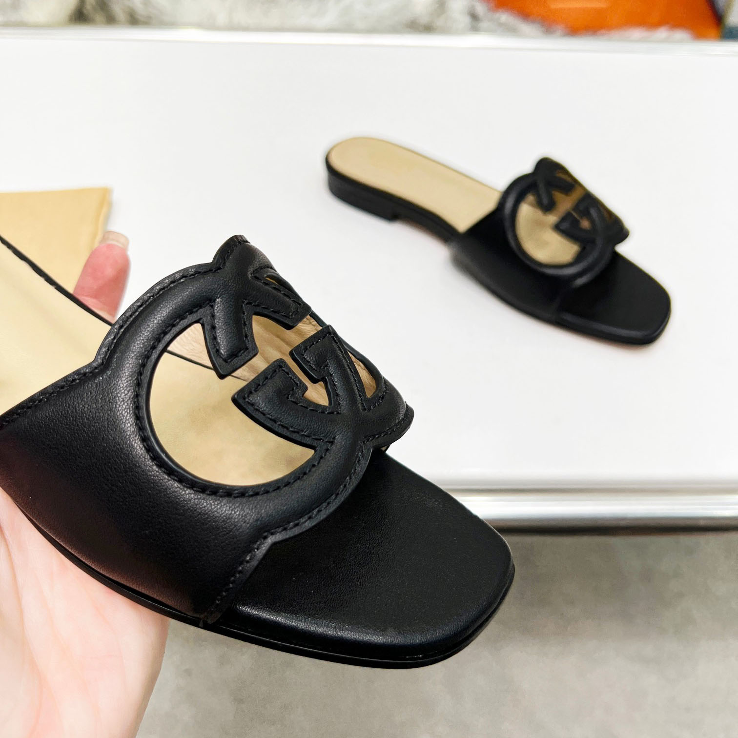 Gucci Women's Interlocking G Cut-out Slide Sandal - 