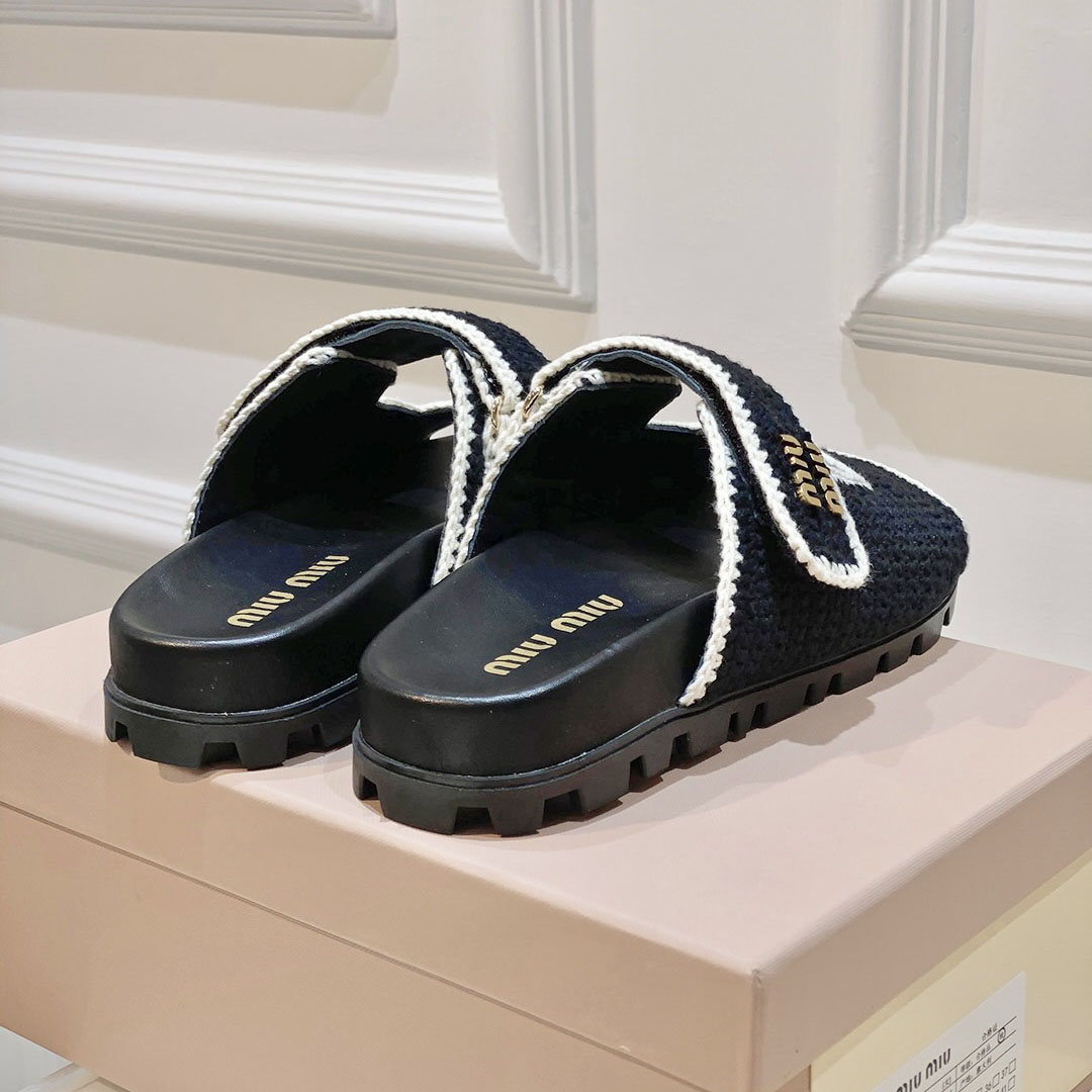 Miu Miu Crochet Knit Slides - PerfectKickZ